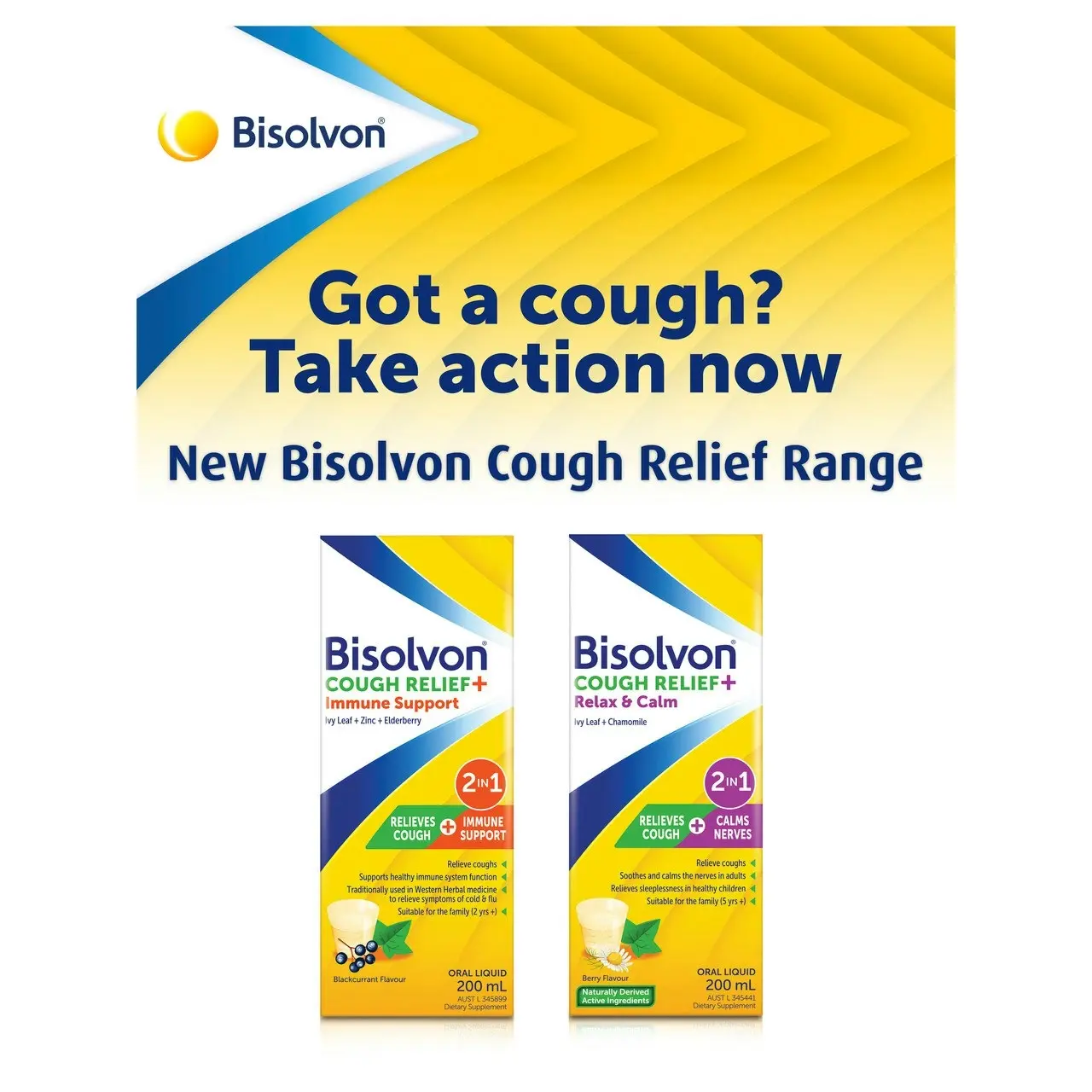 Bisolvon Cough Relief + Immune Support 200ml