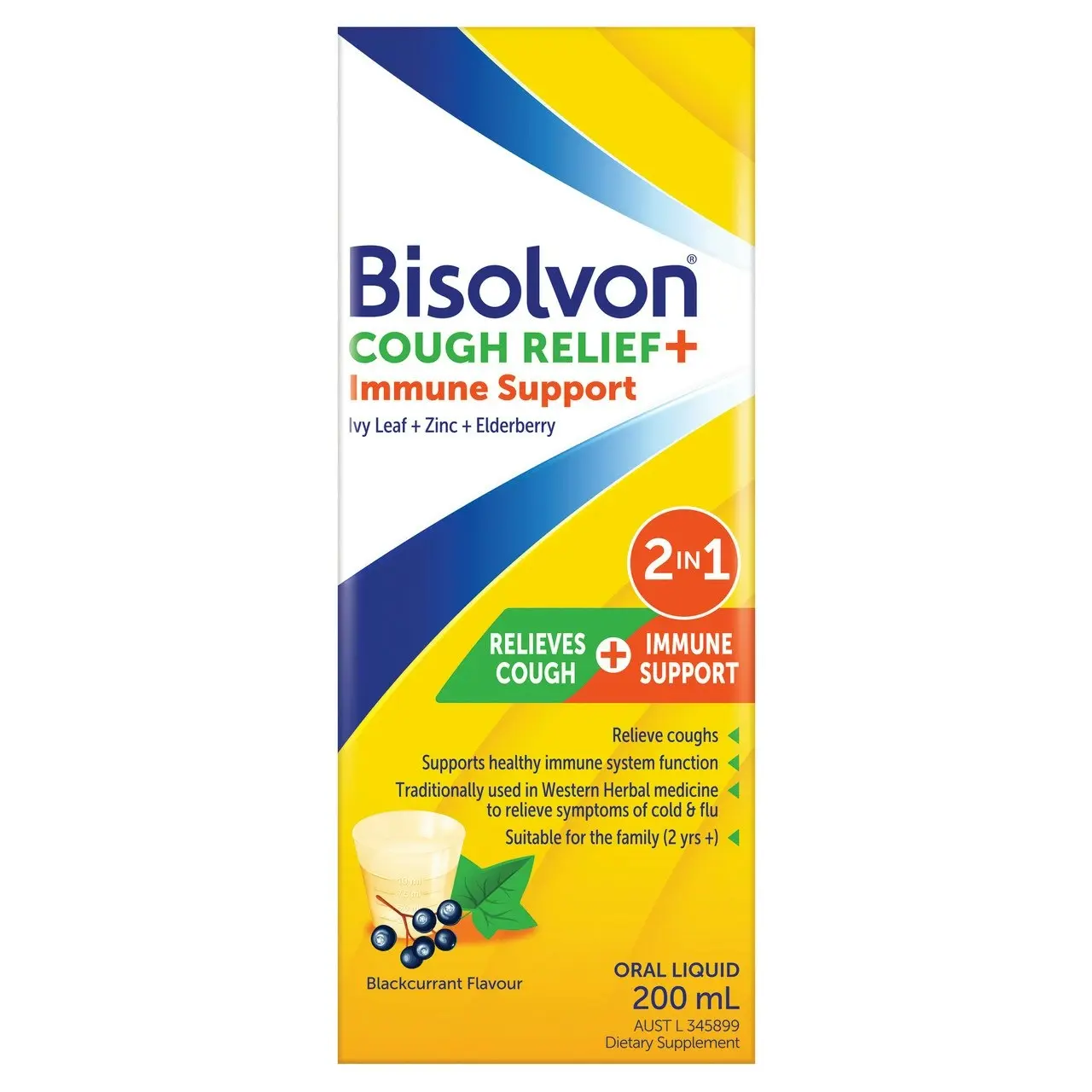 Bisolvon Cough Relief + Immune Support 200ml