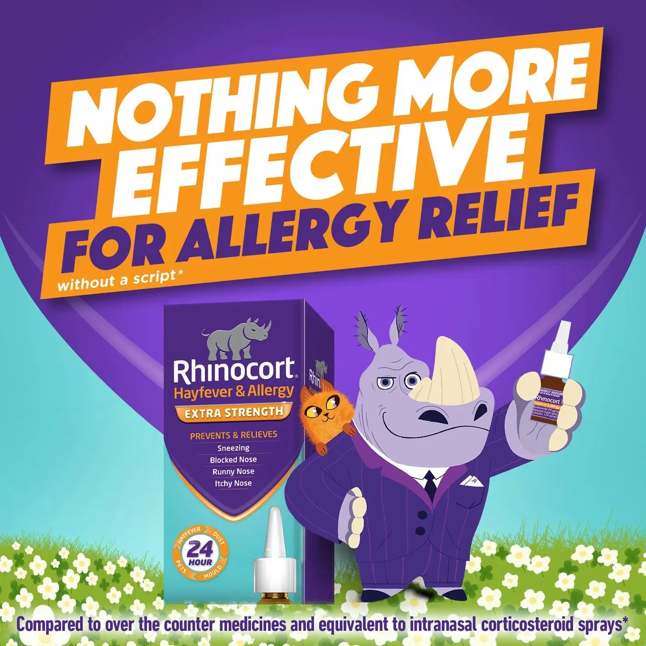 Rhinocort Extra Strength Non-Drowsy 24 Hour Hayfever & Allergy Relief Nasal Spray 120 Sprays