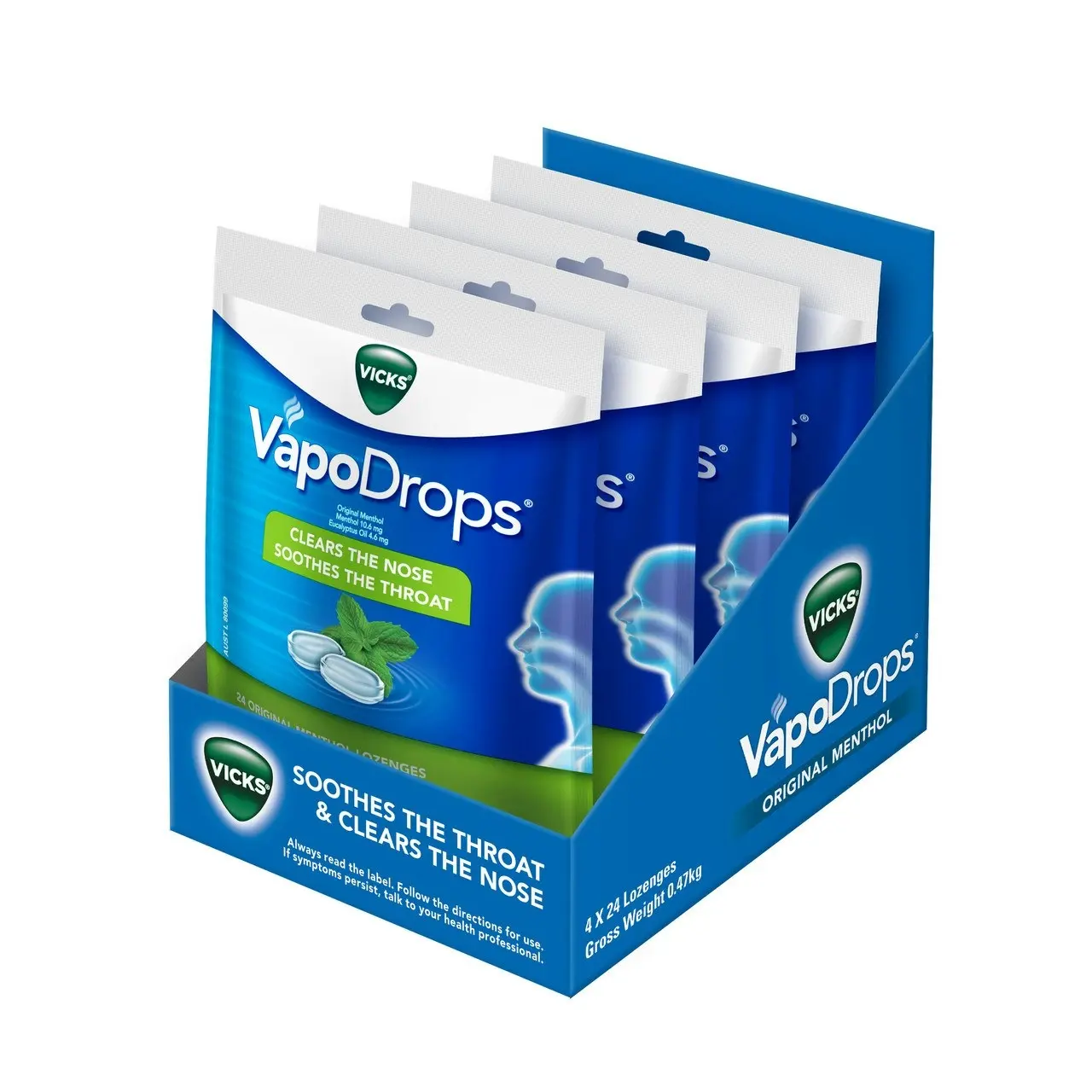 Vicks VapoDrops Original Menthol 24 Lozenges - Cough & Cold