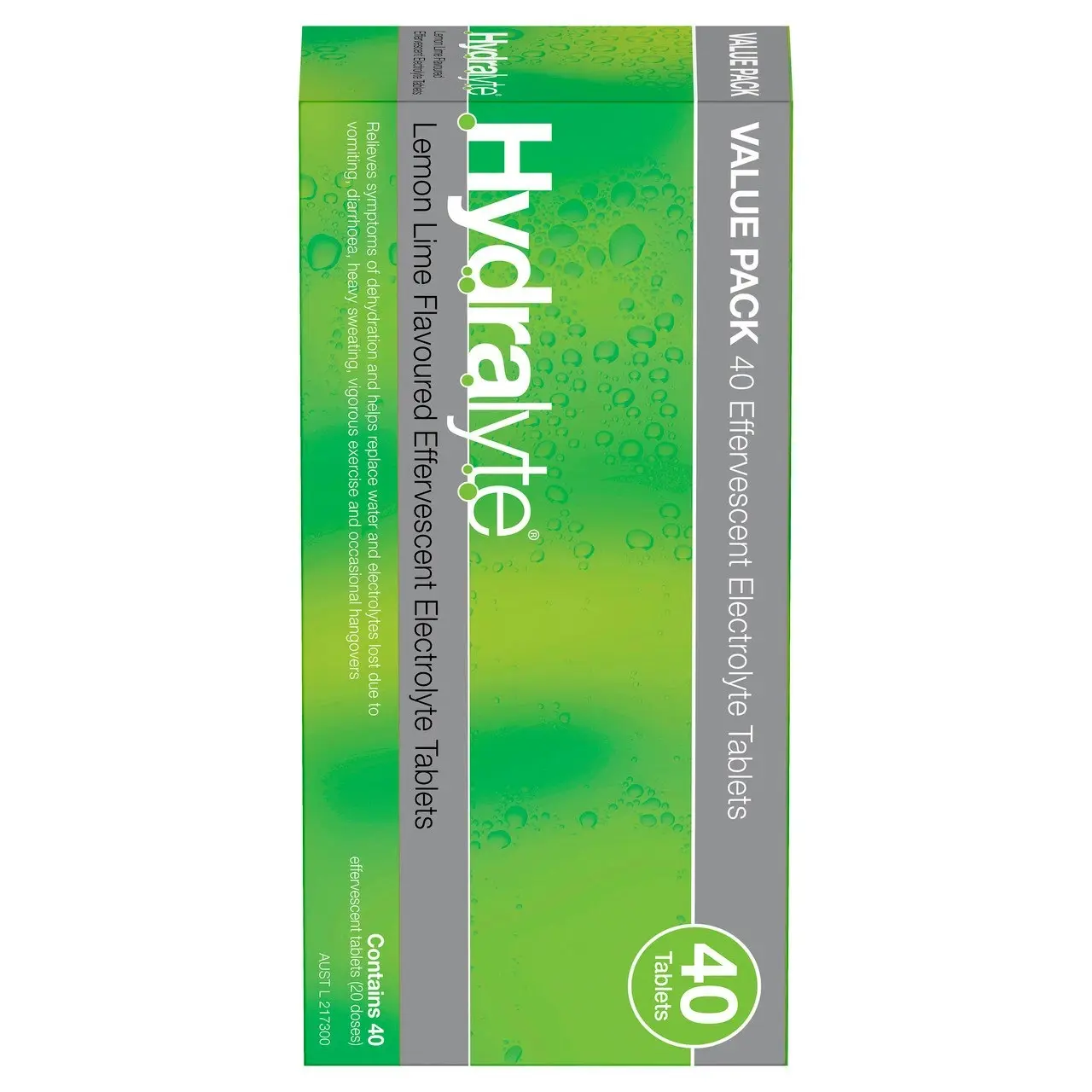 Hydralyte Effervescent Electrolyte Tablets Lemon Lime Flavoured 40 Tablets