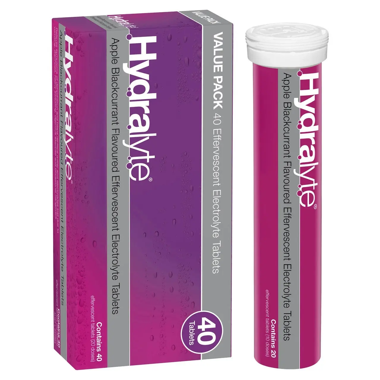 Hydralyte Effervescent Electrolyte Tablets Apple Blackcurrant Flavoured 40 Tablets