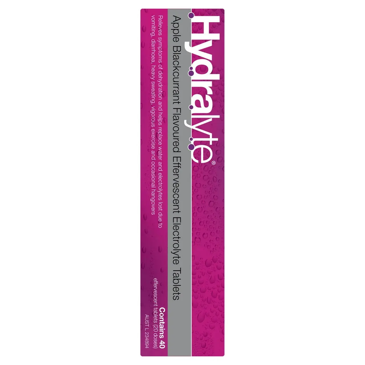 Hydralyte Effervescent Electrolyte Tablets Apple Blackcurrant Flavoured 40 Tablets