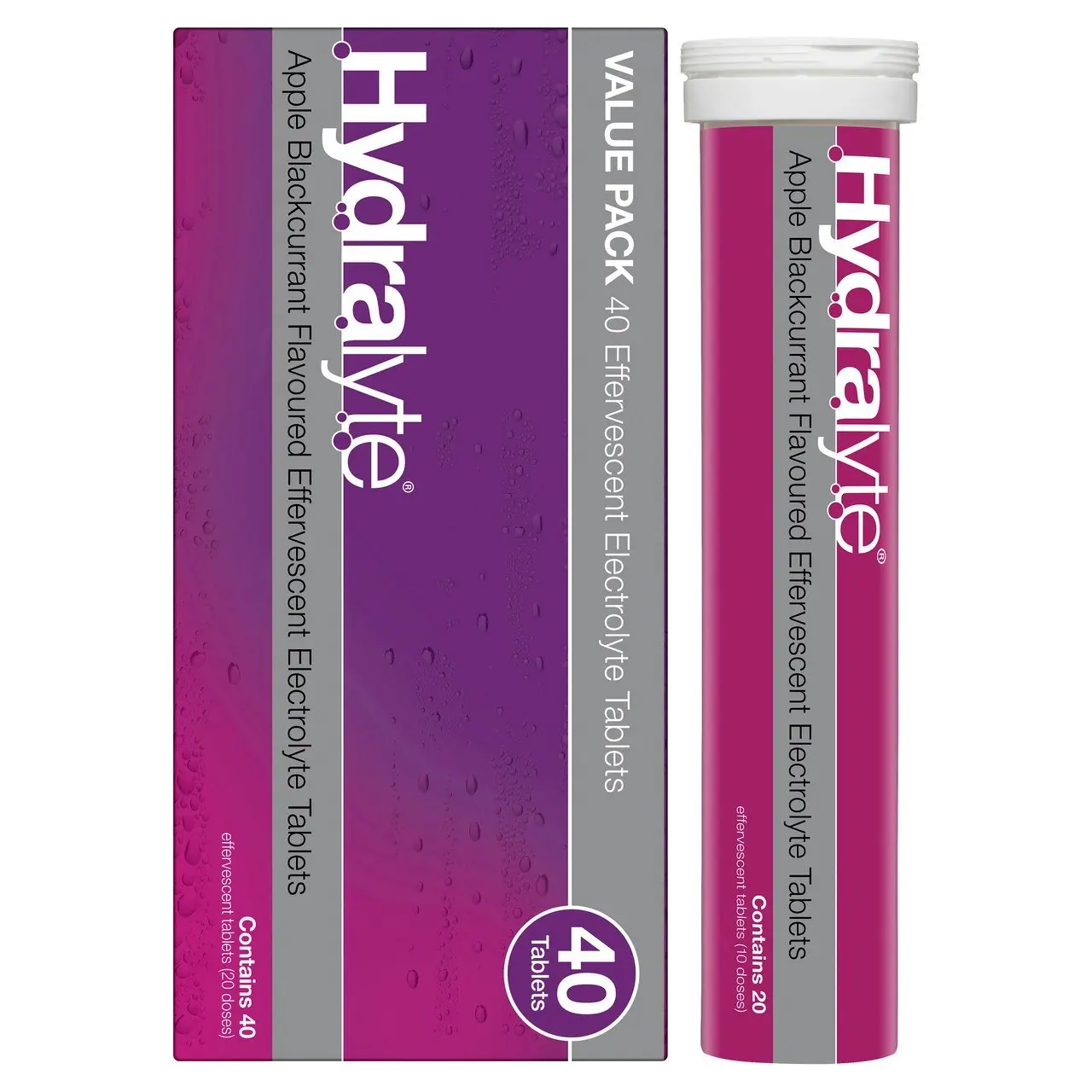 Hydralyte Effervescent Electrolyte Tablets Apple Blackcurrant Flavoured 40 Tablets