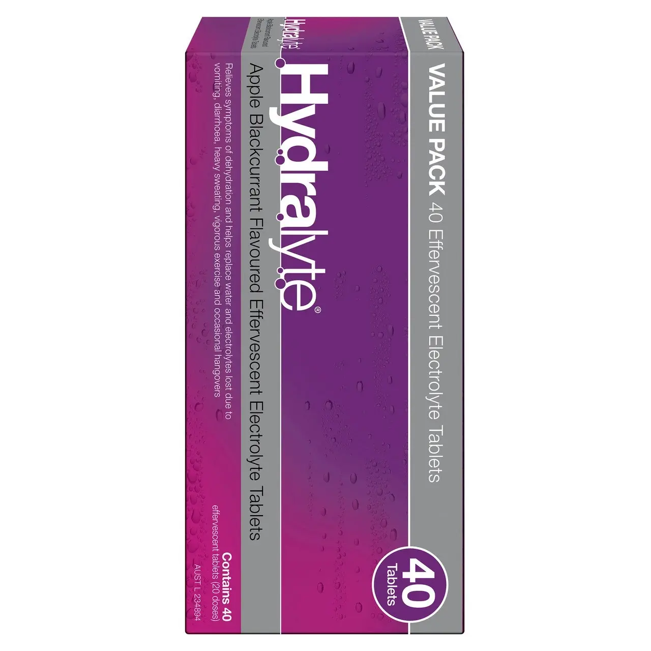 Hydralyte Effervescent Electrolyte Tablets Apple Blackcurrant Flavoured 40 Tablets