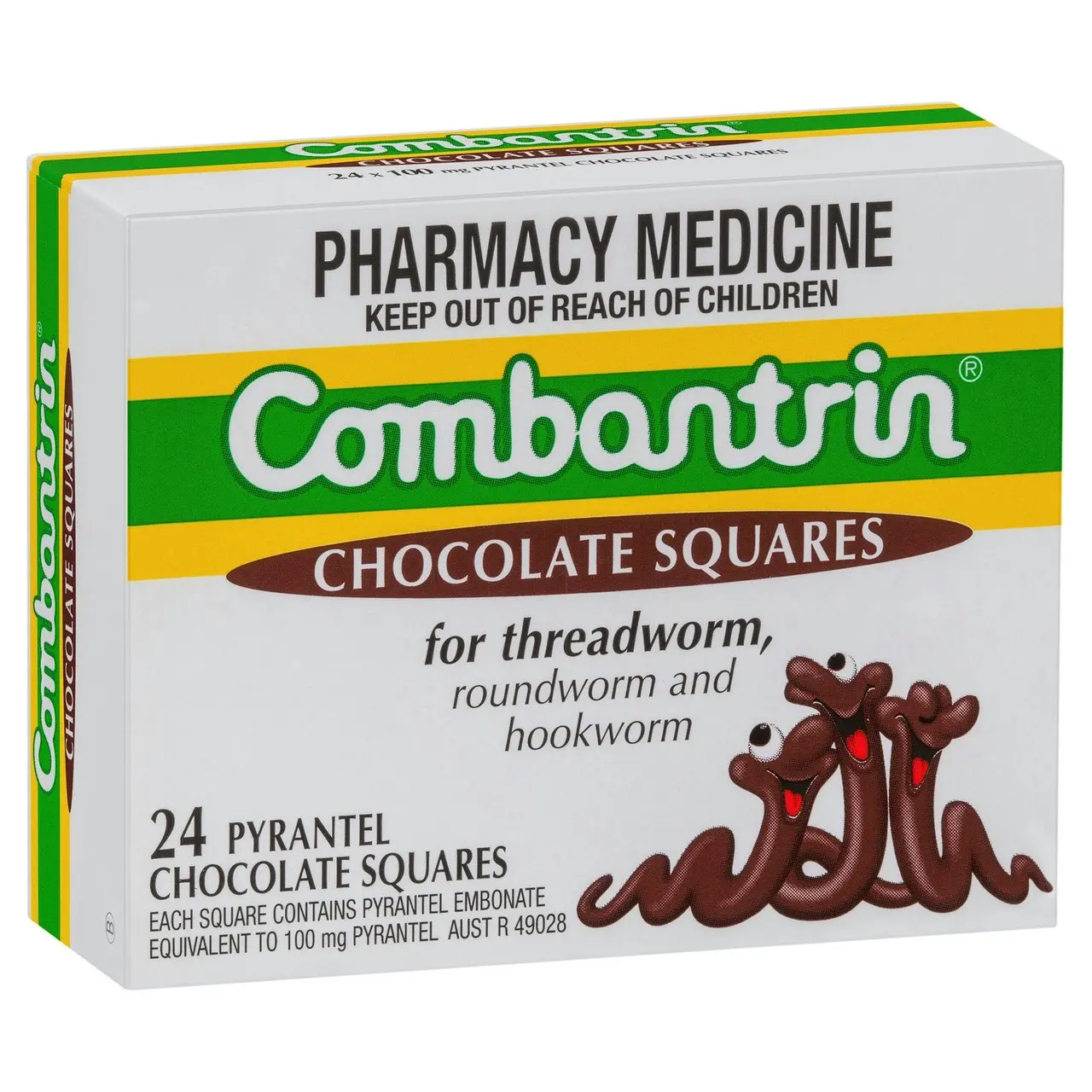 Combantrin Threadworm Chocolate Squares 24 Pack