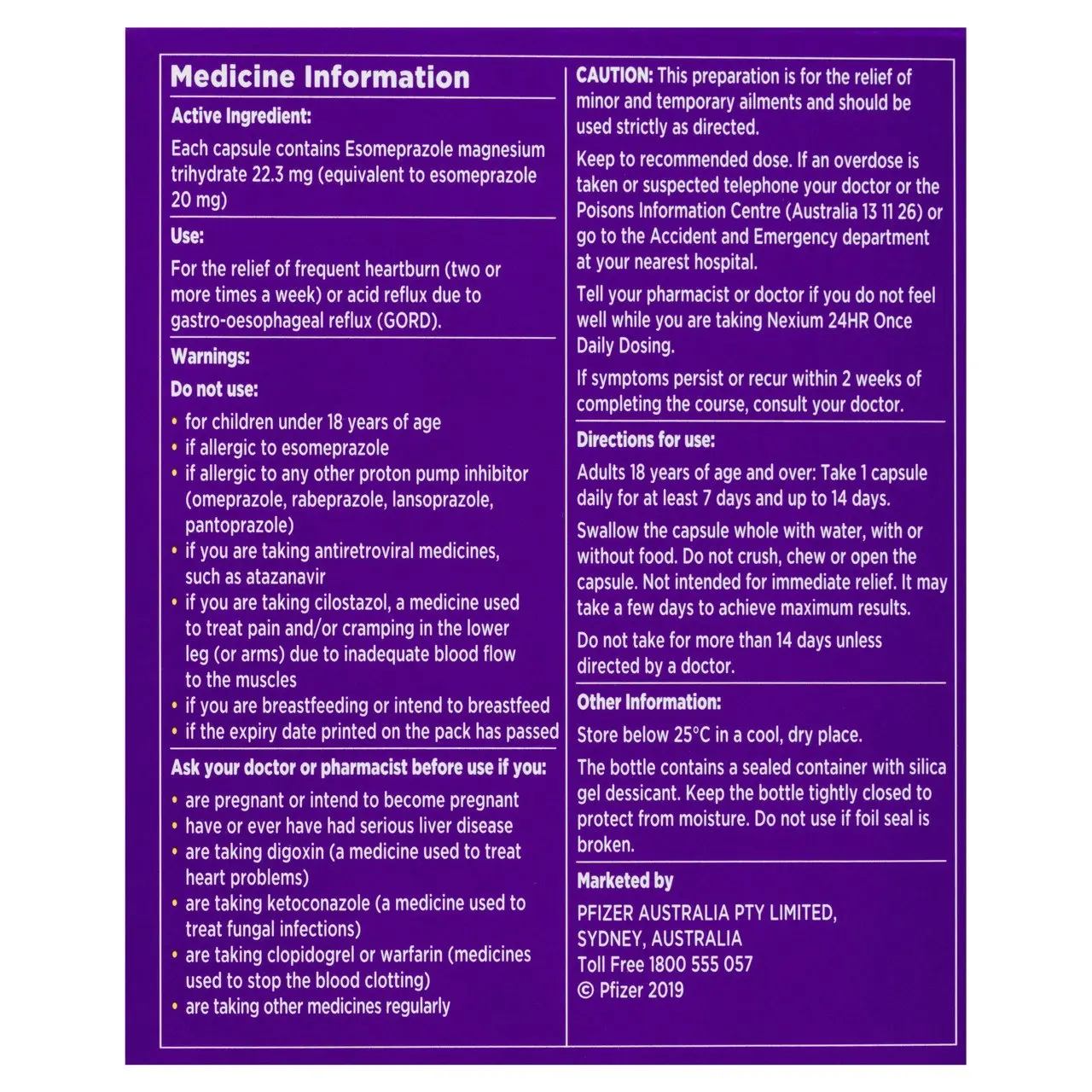 Nexium 24HR Once Daily Dosing 14 Mini Capsules