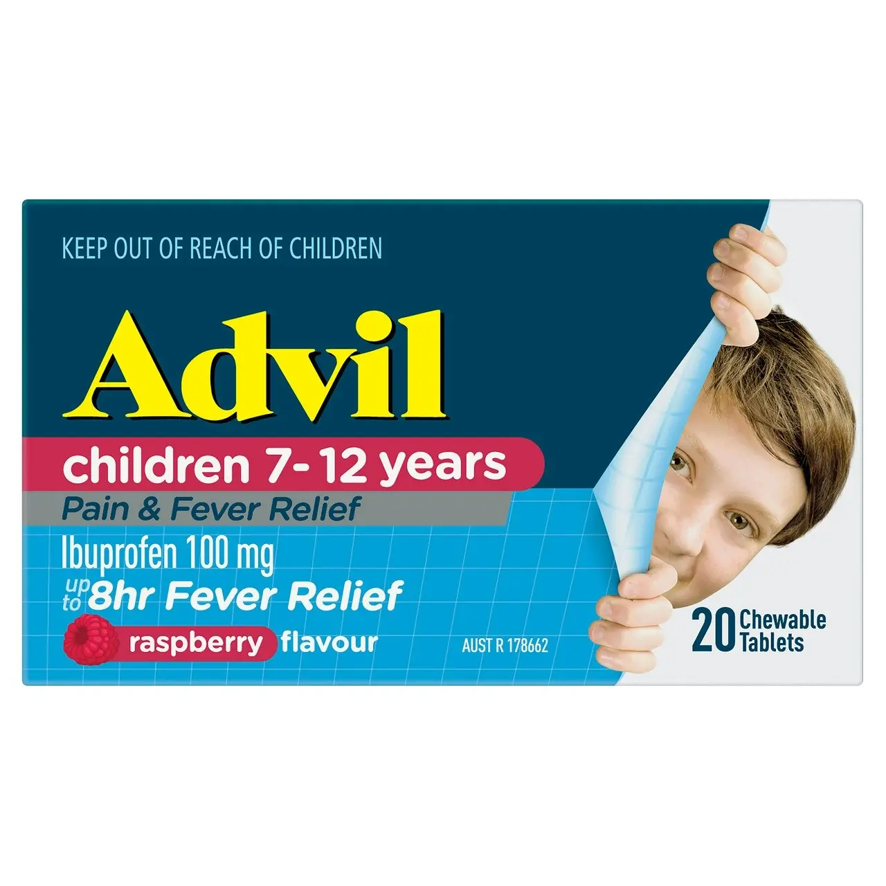 Advil Children 7-12 Years Chewable Raspberry 20 Tablets