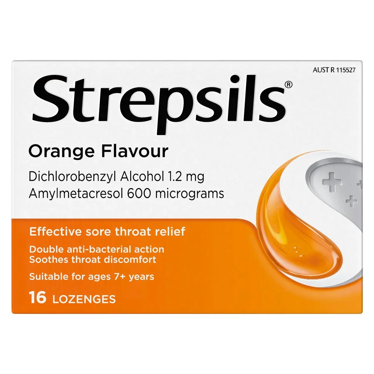 Strepsils Sore Throat Relief Orange 16 Pack