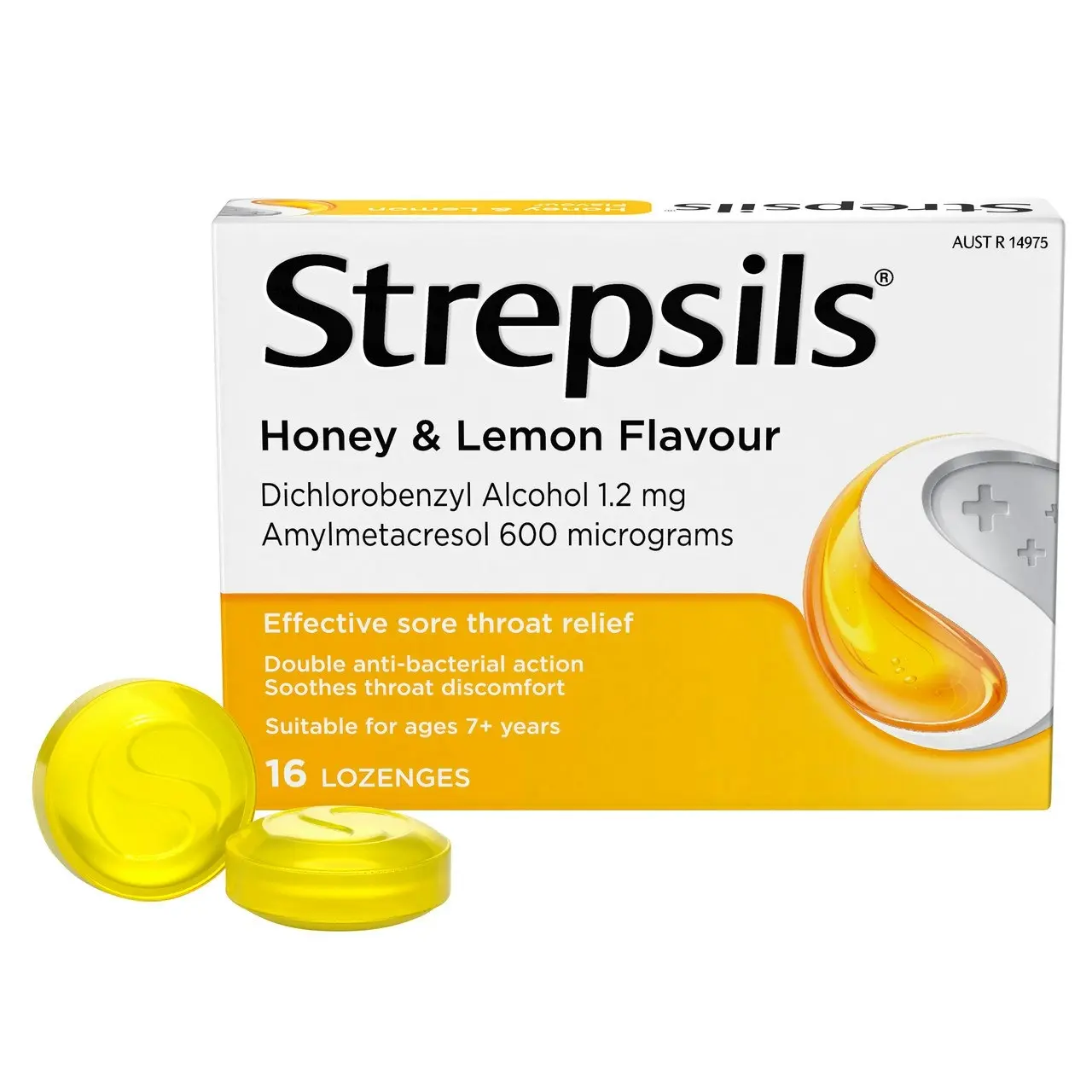 Strepsils Sore Throat Relief Honey & Lemon 16 Pack