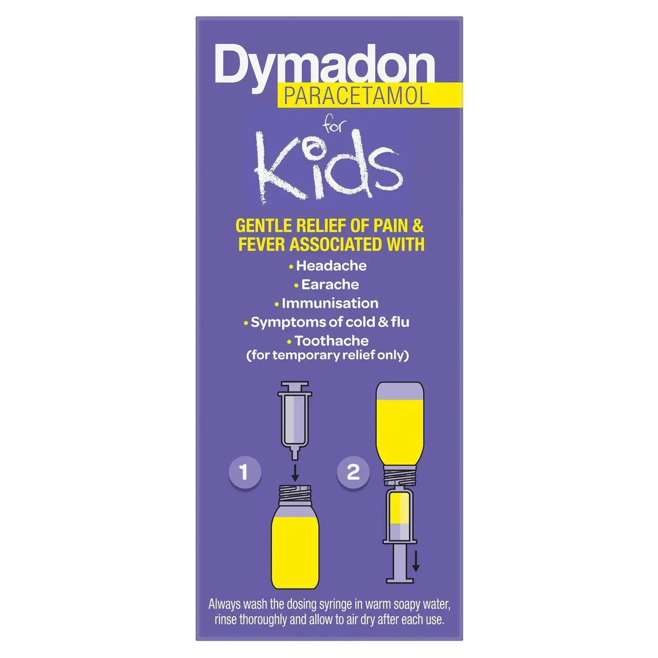 Dymadon Paracetamol for Kids 2-12yrs ORANGE 100mL