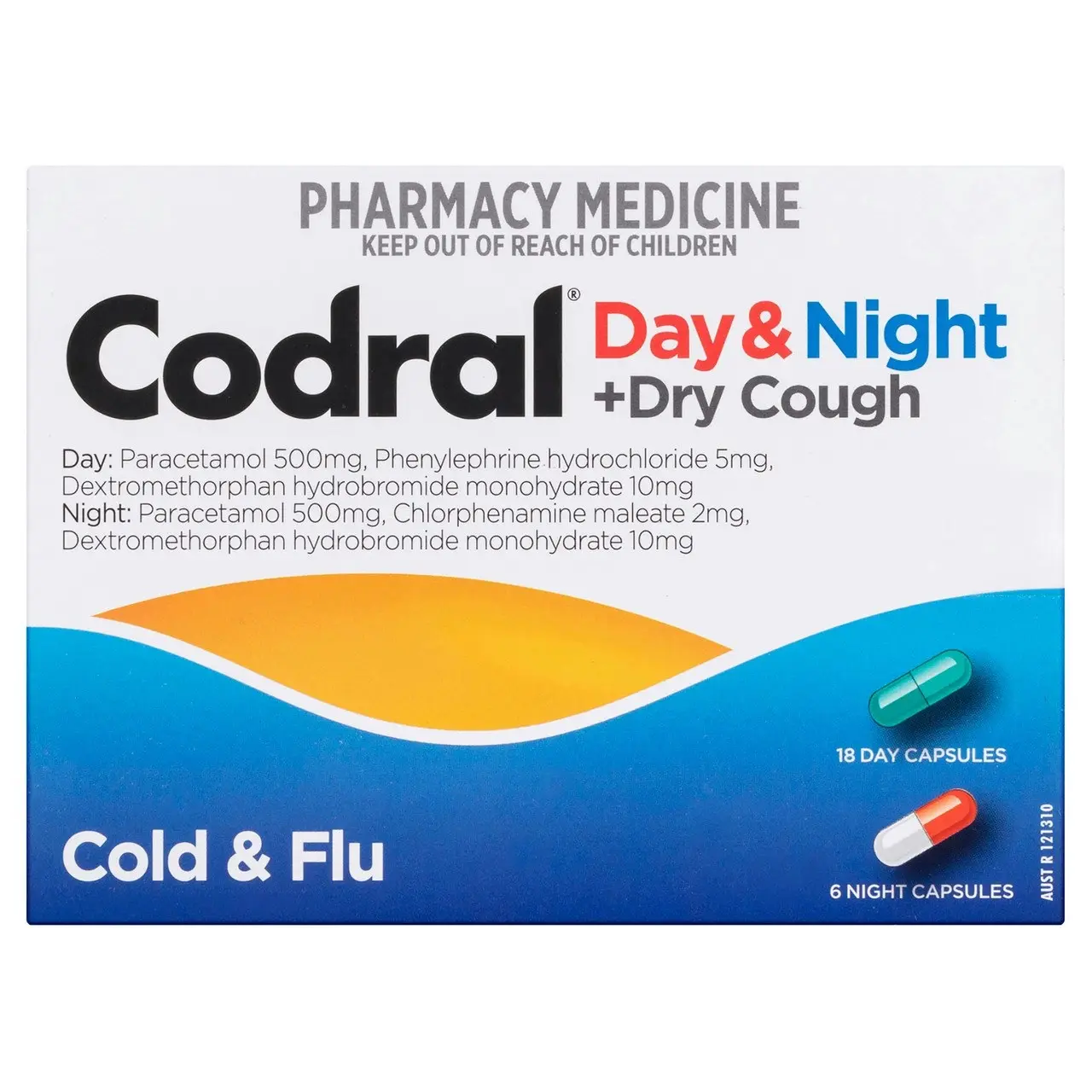 CODRAL Day & Night + Dry Cough Cold & Flu Capsules 24 Pack