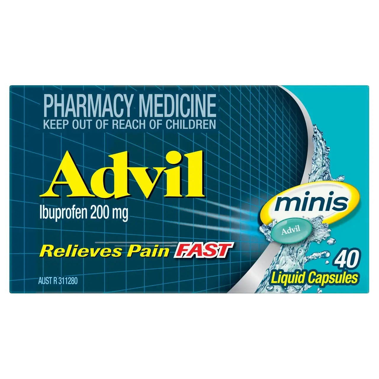 Advil Minis Liquid Capsules for Fast & Effective Pain Relief 200mg Ibuprofen 40 Pack