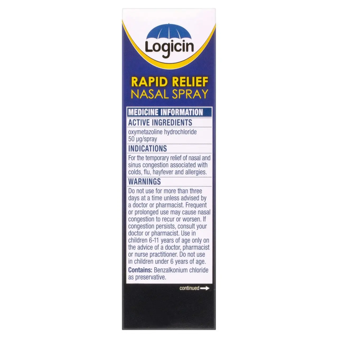 Logicin Rapid Relief Nasal Spray 18mL