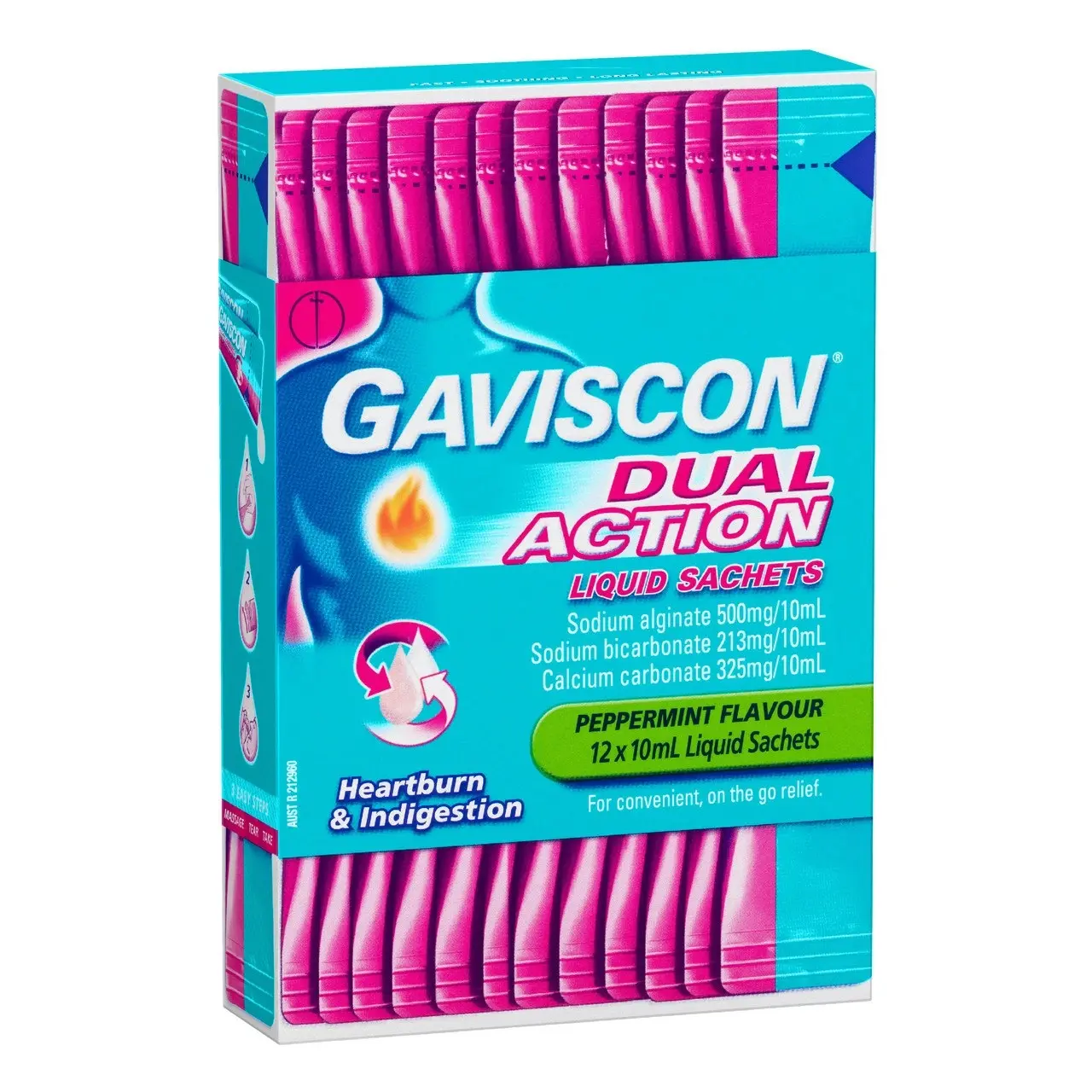 Gaviscon Dual Action Liquid Peppermint Sachet 10ml x12