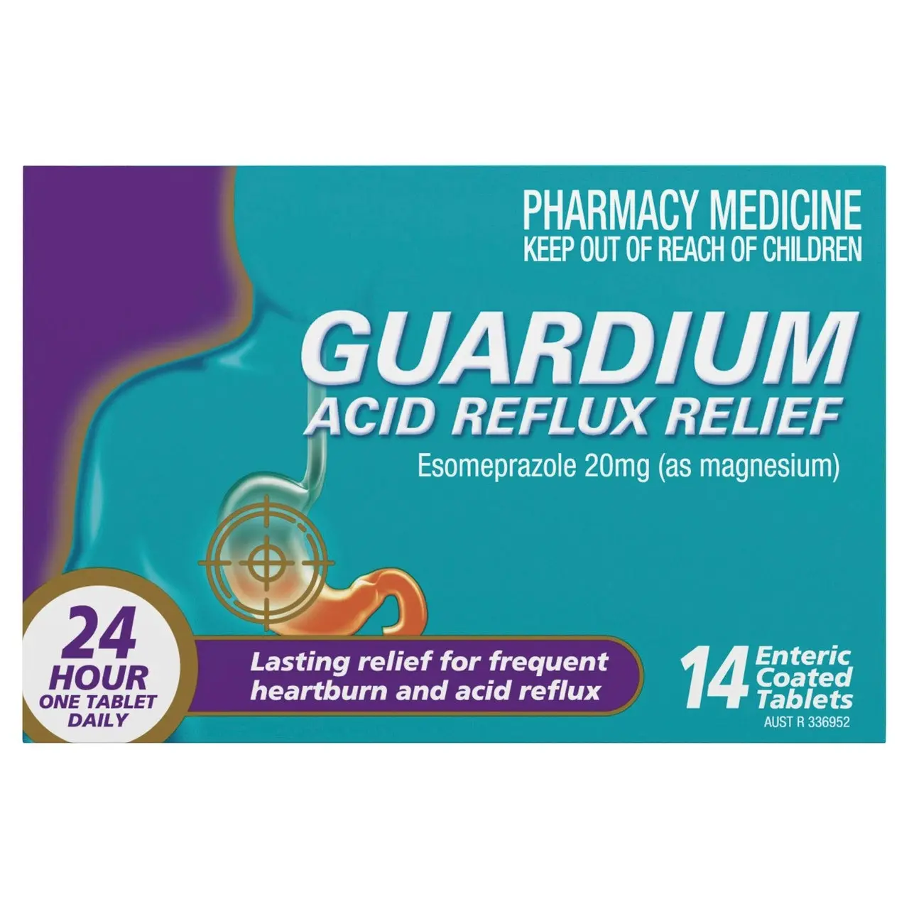 Guardium Acid Reflux Relief Esomeprazole (20 mg) Tablets 14 Pack