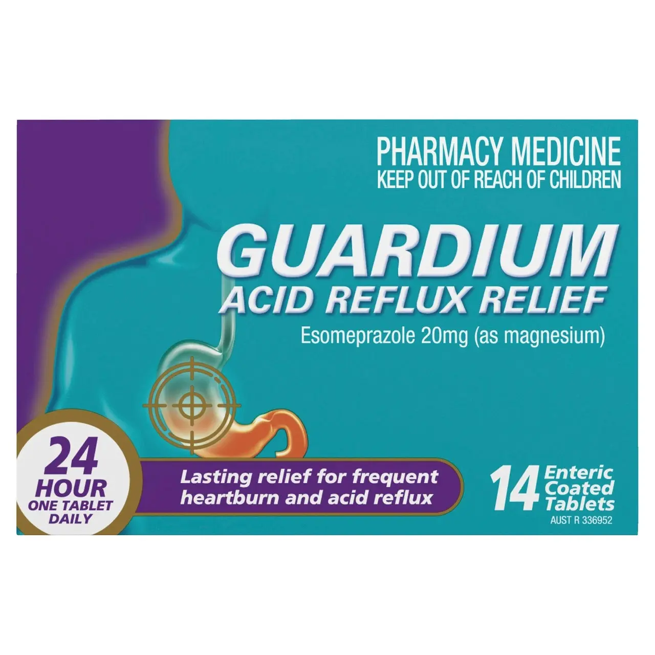 Guardium Acid Reflux Relief Esomeprazole (20 mg) Tablets 14 Pack