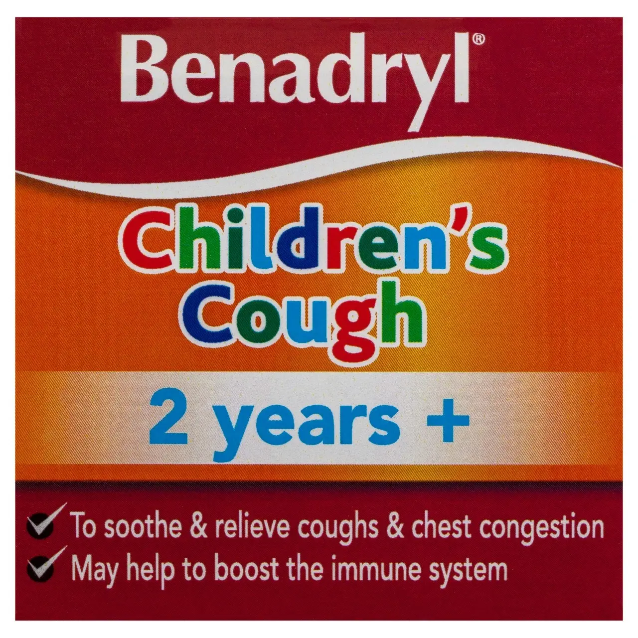 Benadryl Children's Cough Liquid Honey Lemon Flavour 200mL