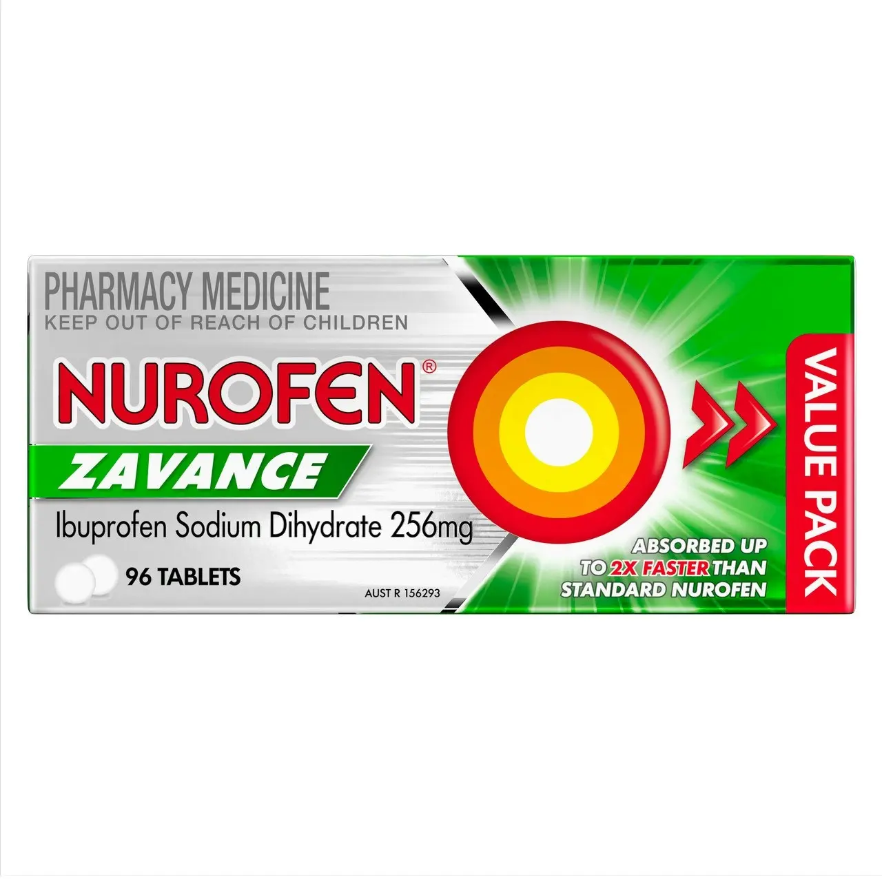 Nurofen Zavance Fast Pain Relief Tablets 256mg Ibuprofen 96 value pack