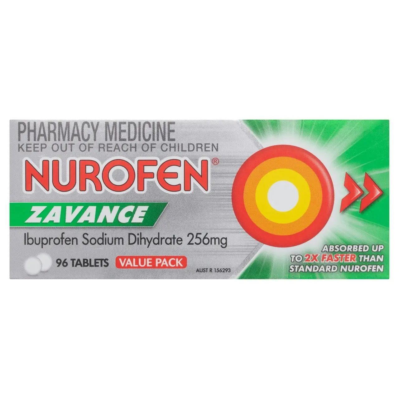 Nurofen Zavance Fast Pain Relief Tablets 256mg Ibuprofen 96 value pack