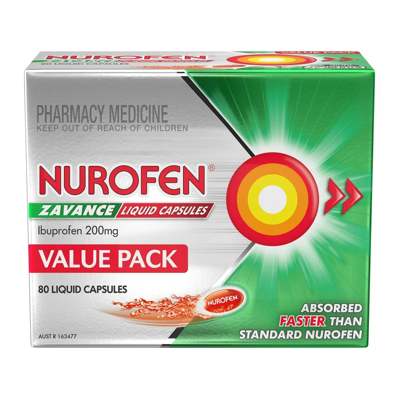 Nurofen Zavance Fast Pain Relief Liquid Capsules 200mg Ibuprofen 80 Value Pack