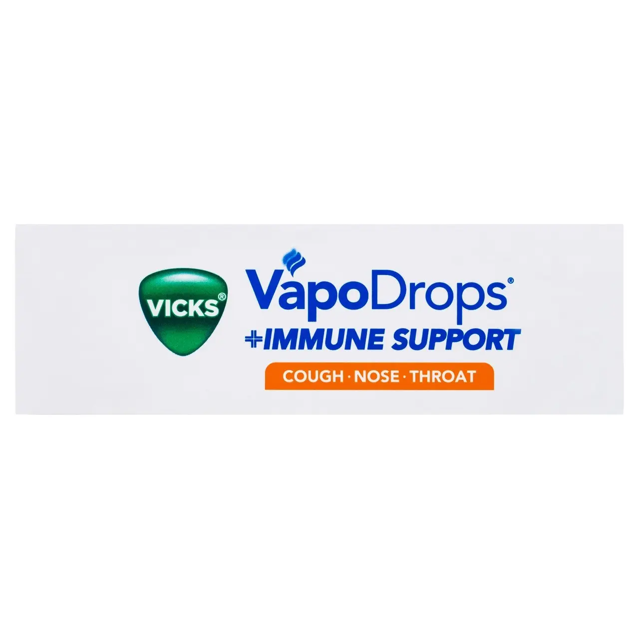 Vicks VapoDrops + Immune Support Orange Menthol, Nose, Throat & Cough Relief, Support Immune Health, 16 Lozenges