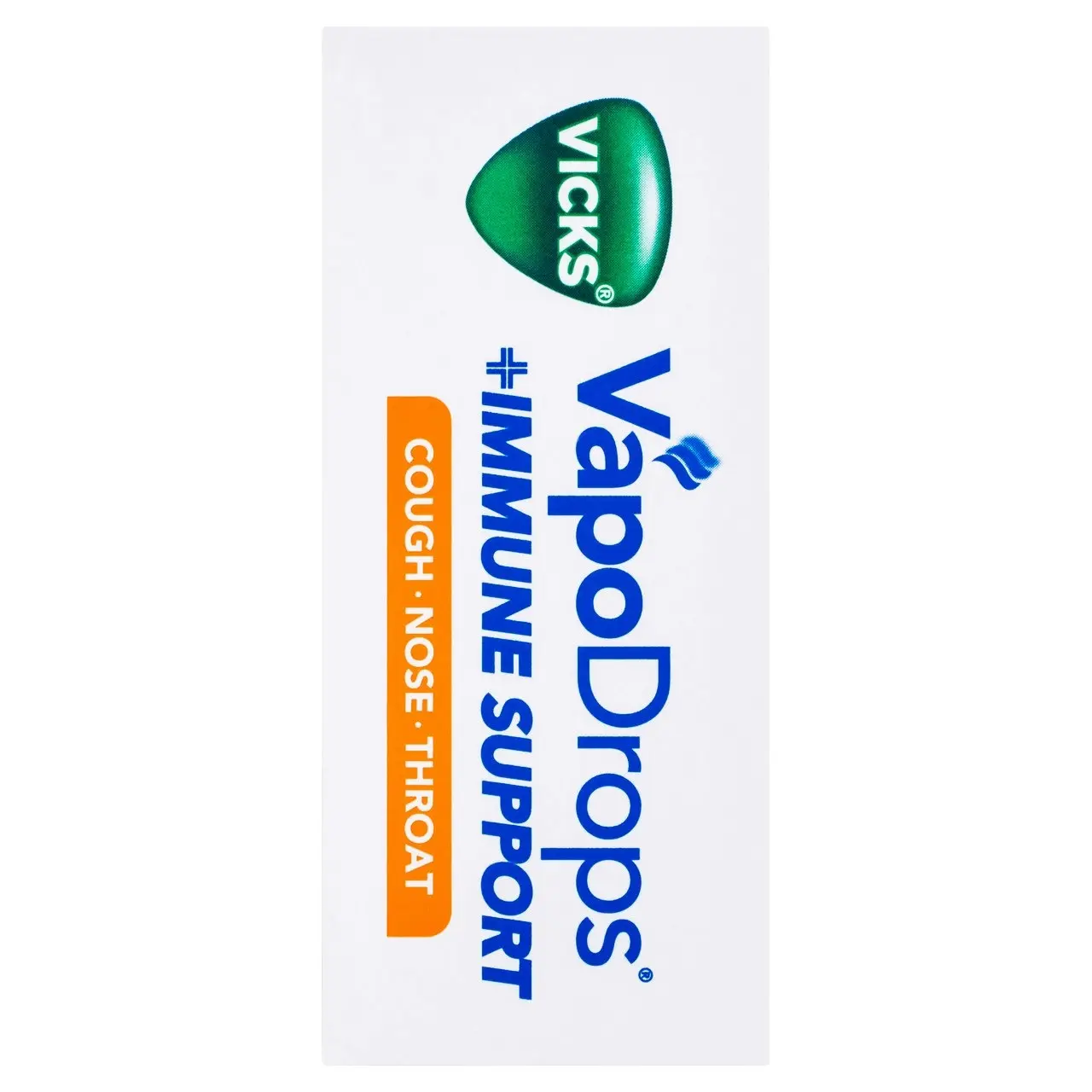 Vicks VapoDrops + Immune Support Orange Menthol, Nose, Throat & Cough Relief, Support Immune Health, 16 Lozenges