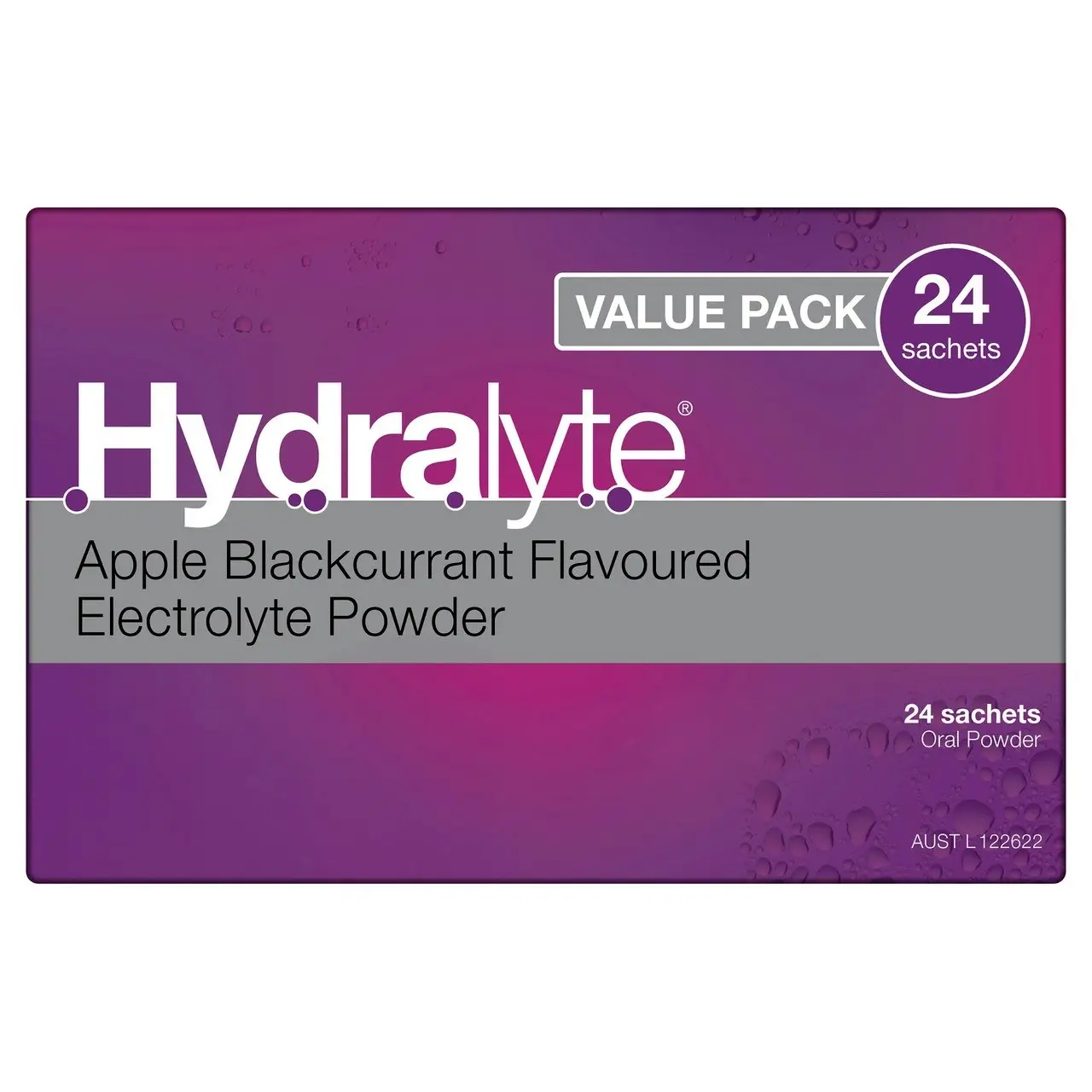 Hydralyte Electrolyte Powder Apple Blackcurrant Flavoured 24 Pack