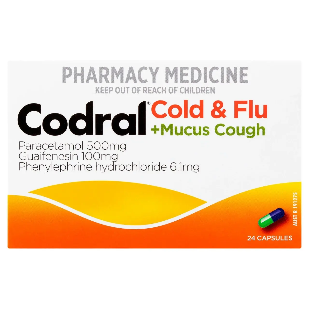 CODRAL Cold & Flu + Mucus Cough Capsules 24 Pack