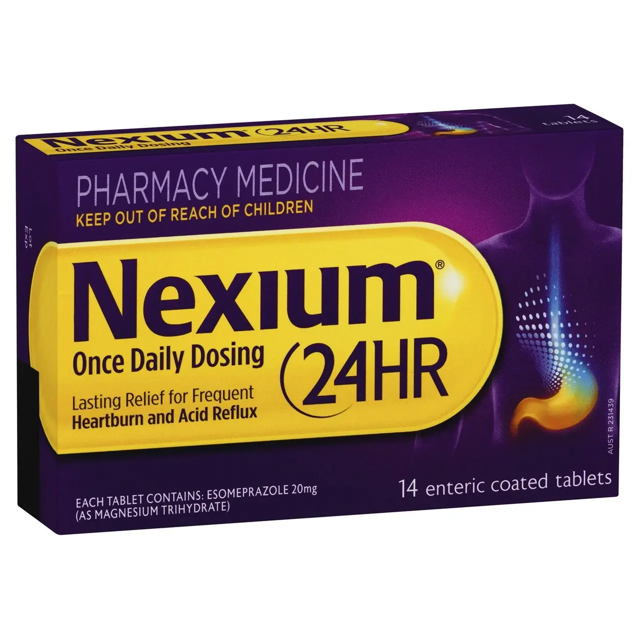 Nexium 24HR Once Daily Dosing 14 enteric coated tablets