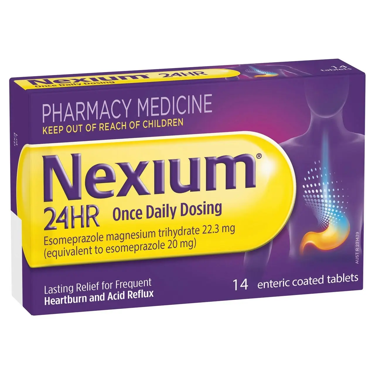 Nexium 24HR Once Daily Dosing 14 enteric coated tablets