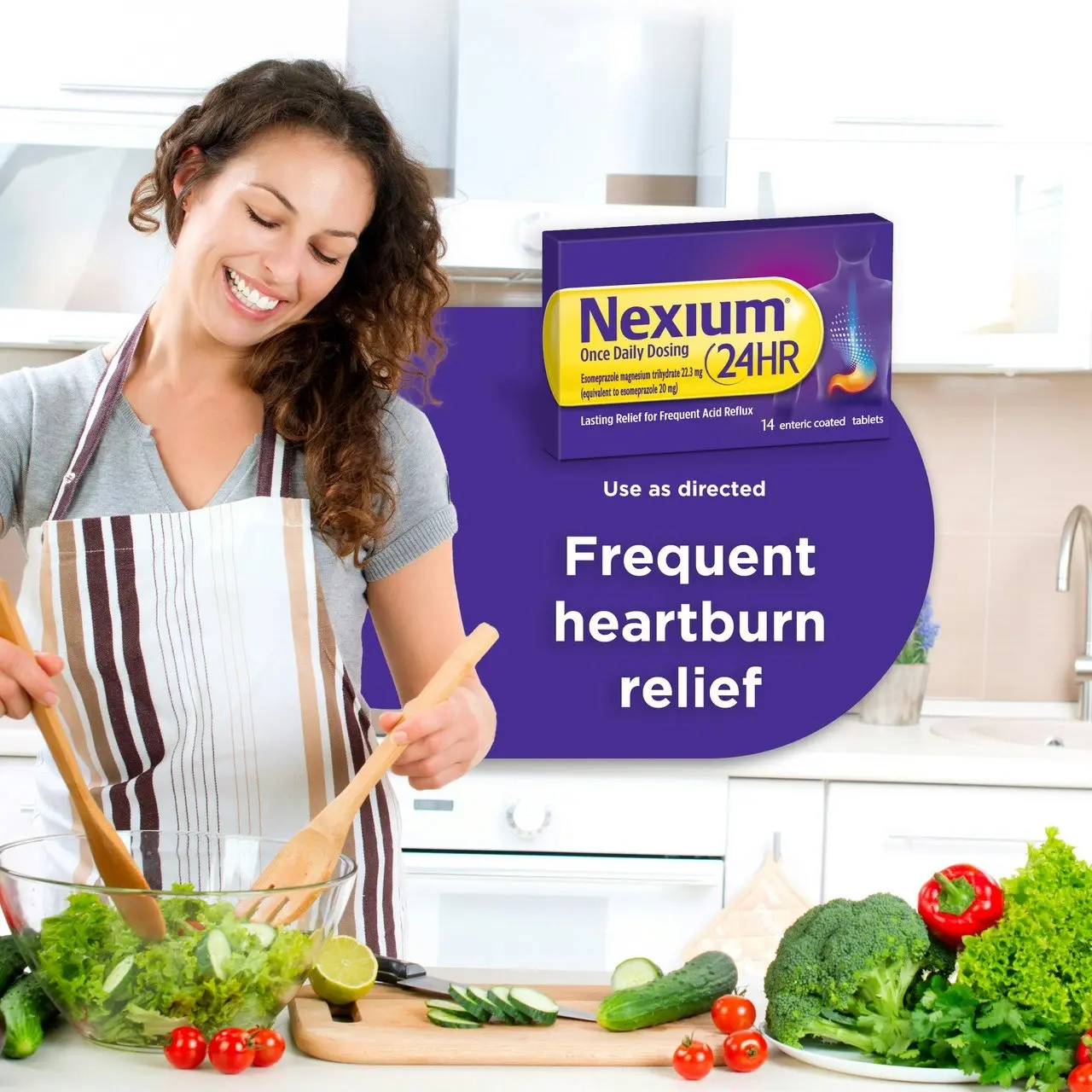 Nexium 24HR Once Daily Dosing 14 enteric coated tablets