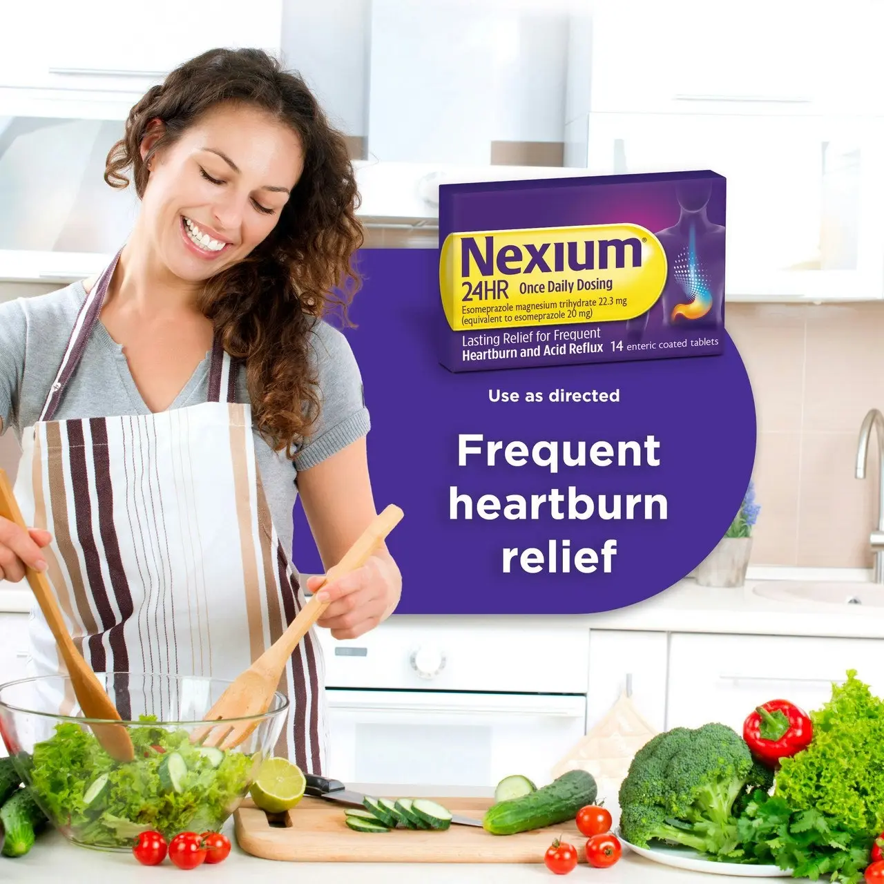 Nexium 24HR Once Daily Dosing 14 enteric coated tablets