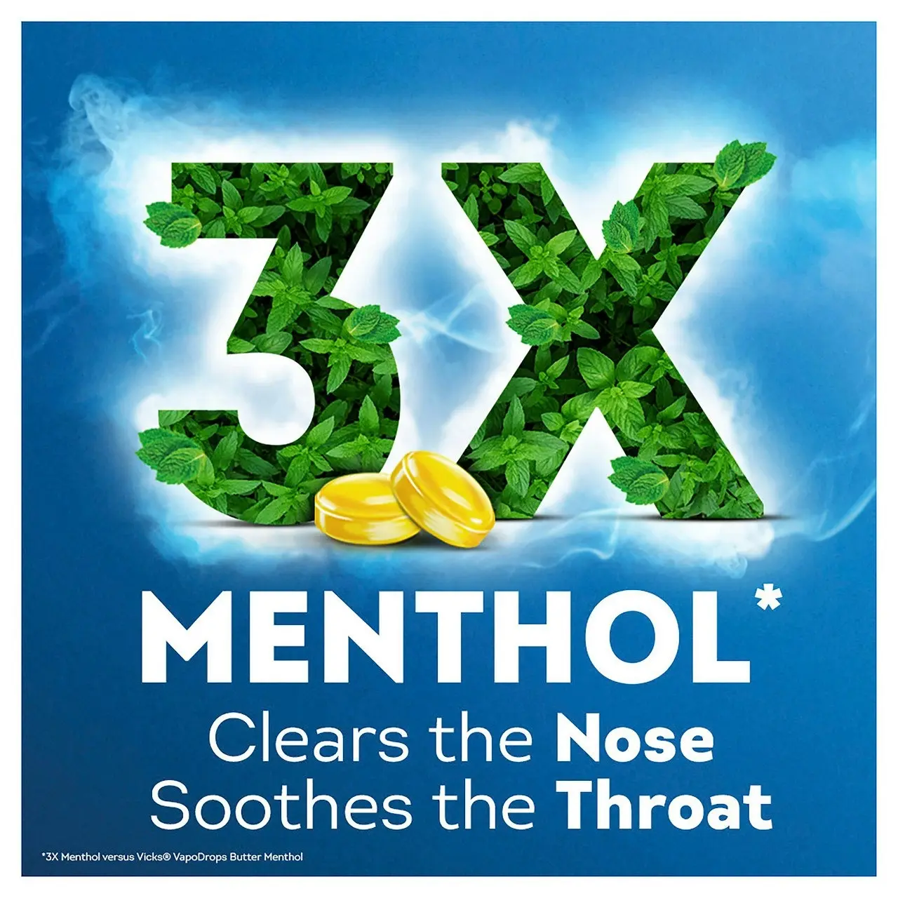 Vicks VapoDrops Xtra Strong Lemon Menthol Blast 16 Lozenges