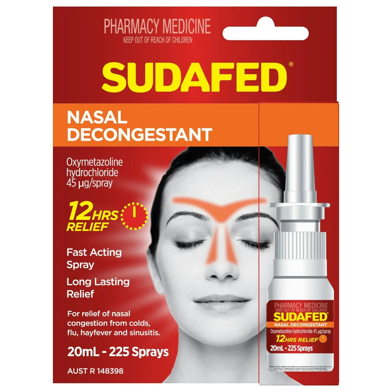 SUDAFED Nasal Decongestant Sinus Relief Spray 20mL