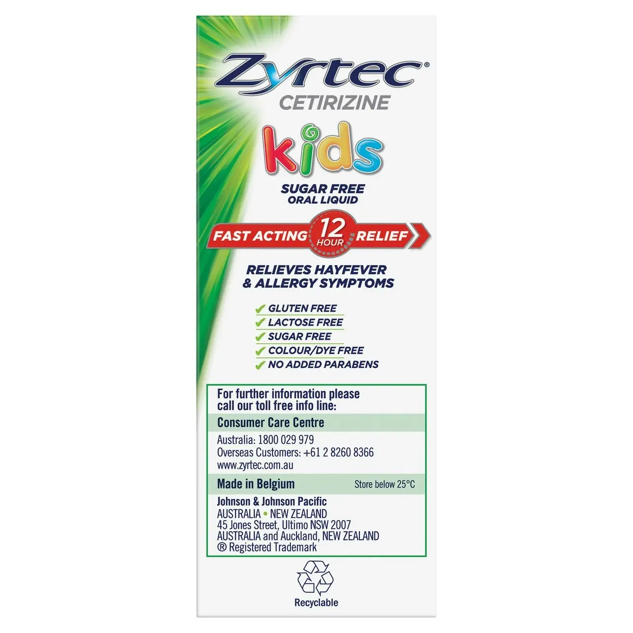 Zyrtec Kids Allergy & Hayfever Relief Antihistamine Grape Liquid 120mL