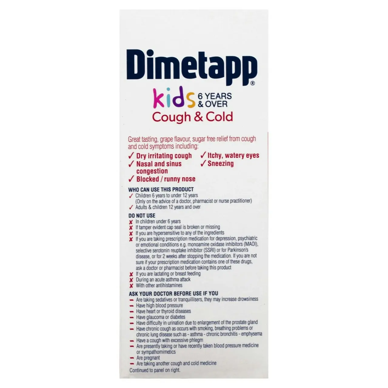 Dimetapp Cough & Cold Kids 6 Years + 200ml