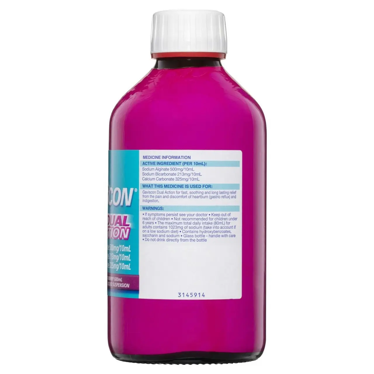 Gaviscon Dual Action Liquid Mixed Berry 600ml