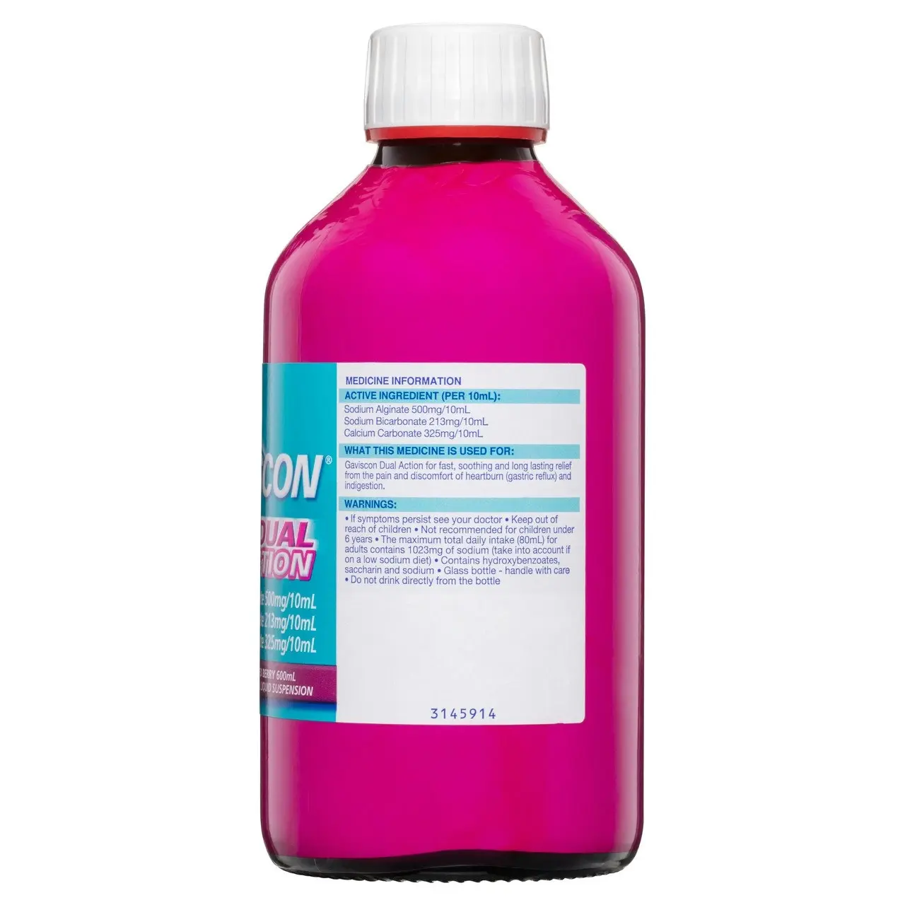 Gaviscon Dual Action Liquid Mixed Berry 600ml