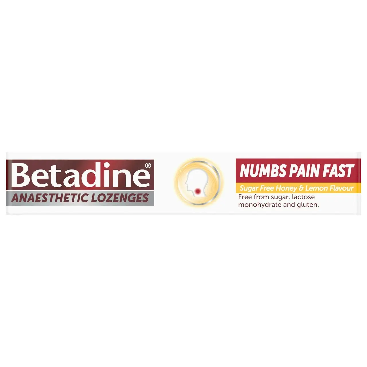 Betadine Sore Throat Anaesthetic Lozenges Honey & Lemon 16 Pack