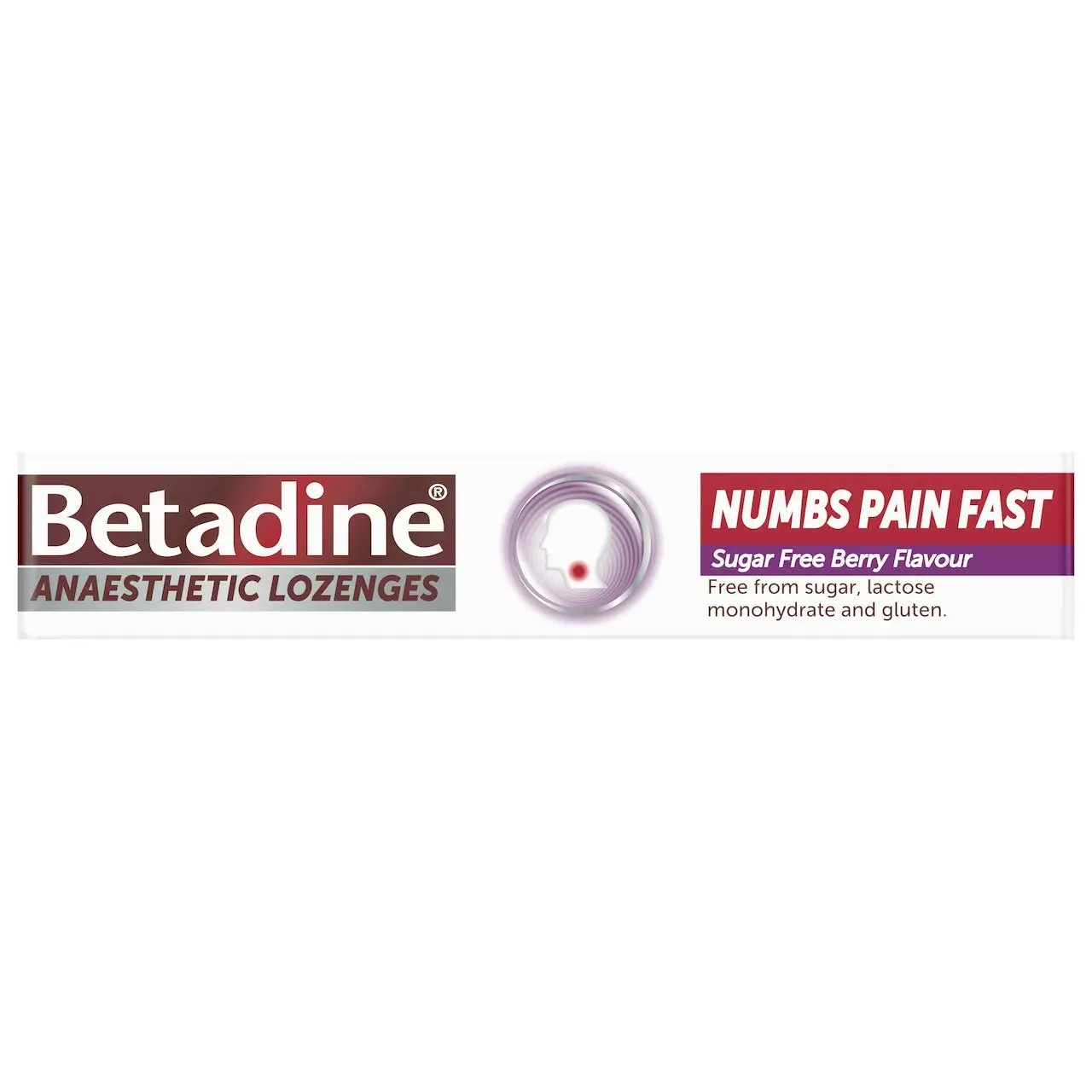 Betadine Sore Throat Anaesthetic Lozenges Berry 16 Pack