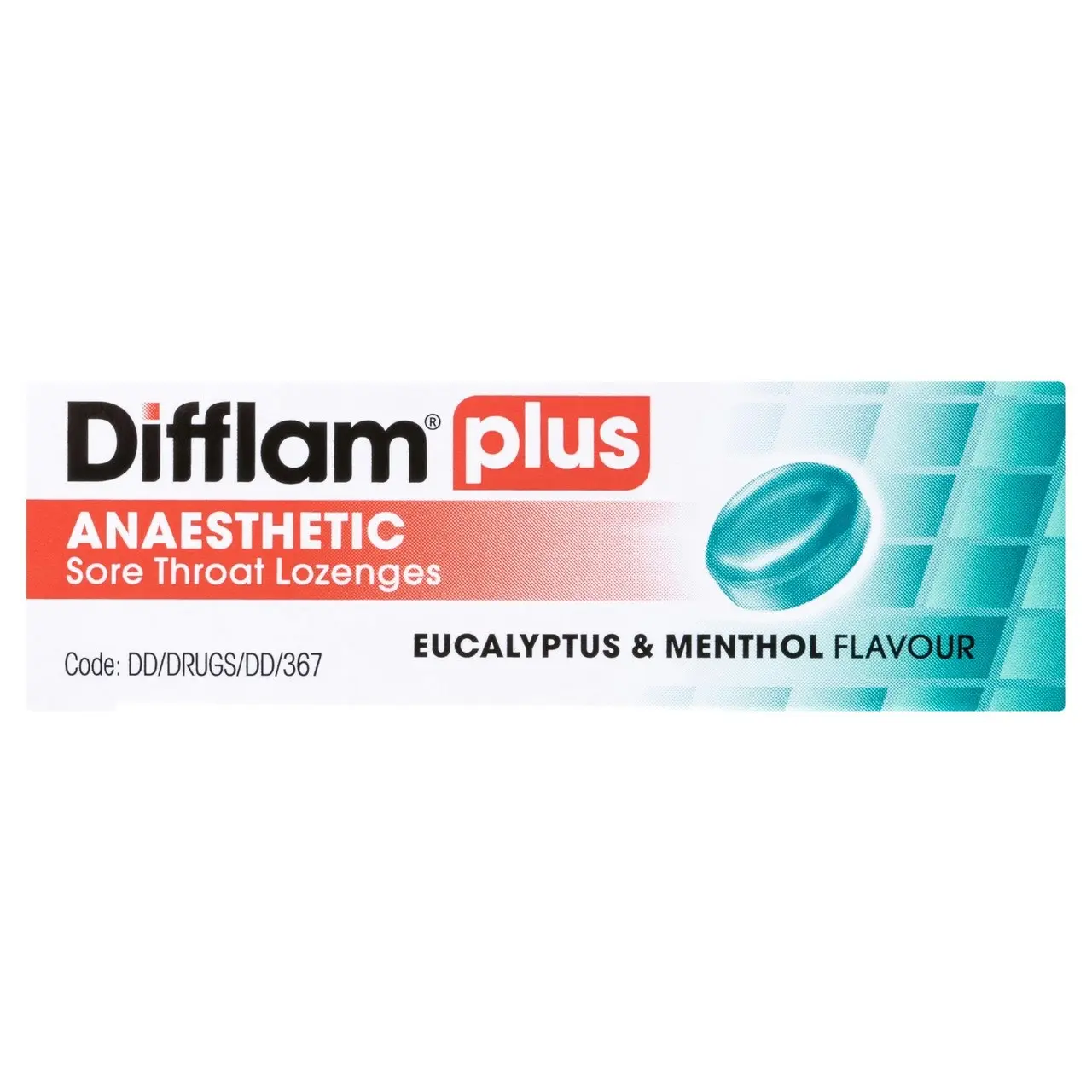 Difflam Plus Anaesthetic Sore Throat Lozenges Eucalyptus & Menthol Flavour 16s