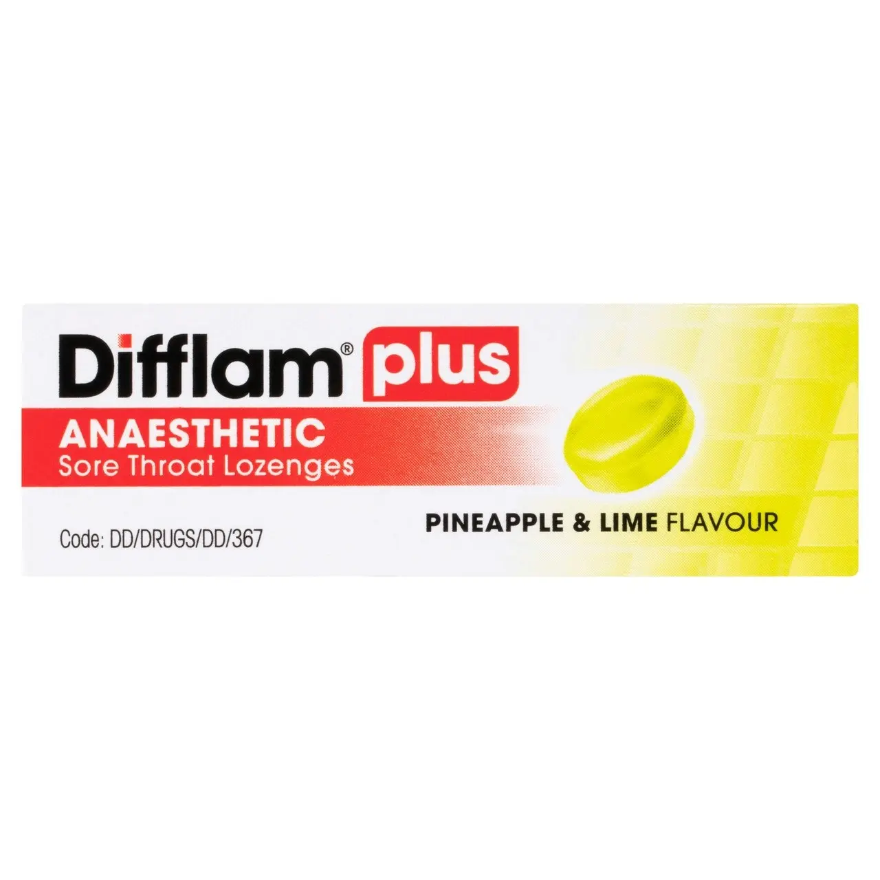 Difflam Plus Anaesthetic Sore Throat Lozenges Pineapple & Lime Flavour 16s