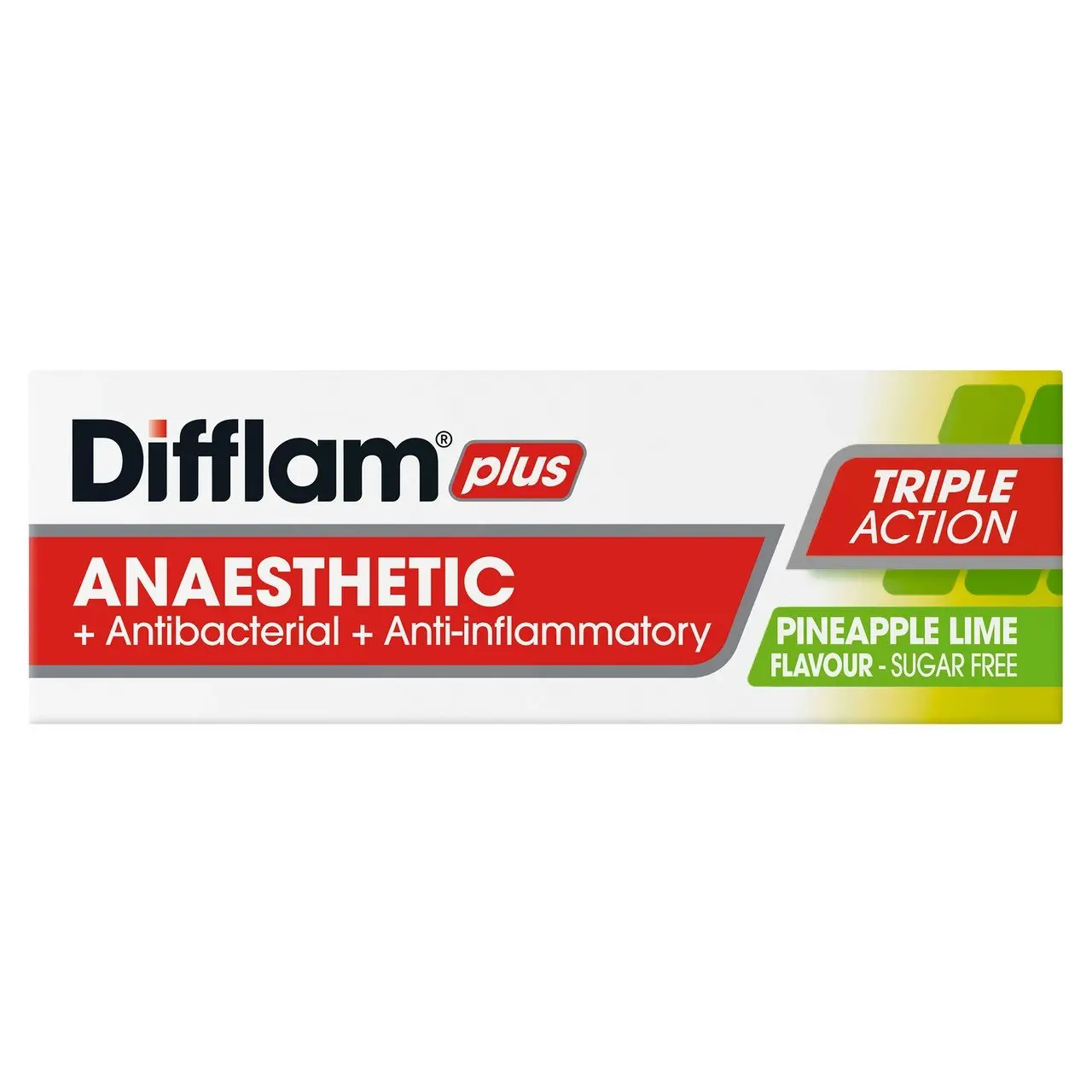 Difflam Plus Anaesthetic Sore Throat Lozenges Pineapple & Lime Flavour 16s