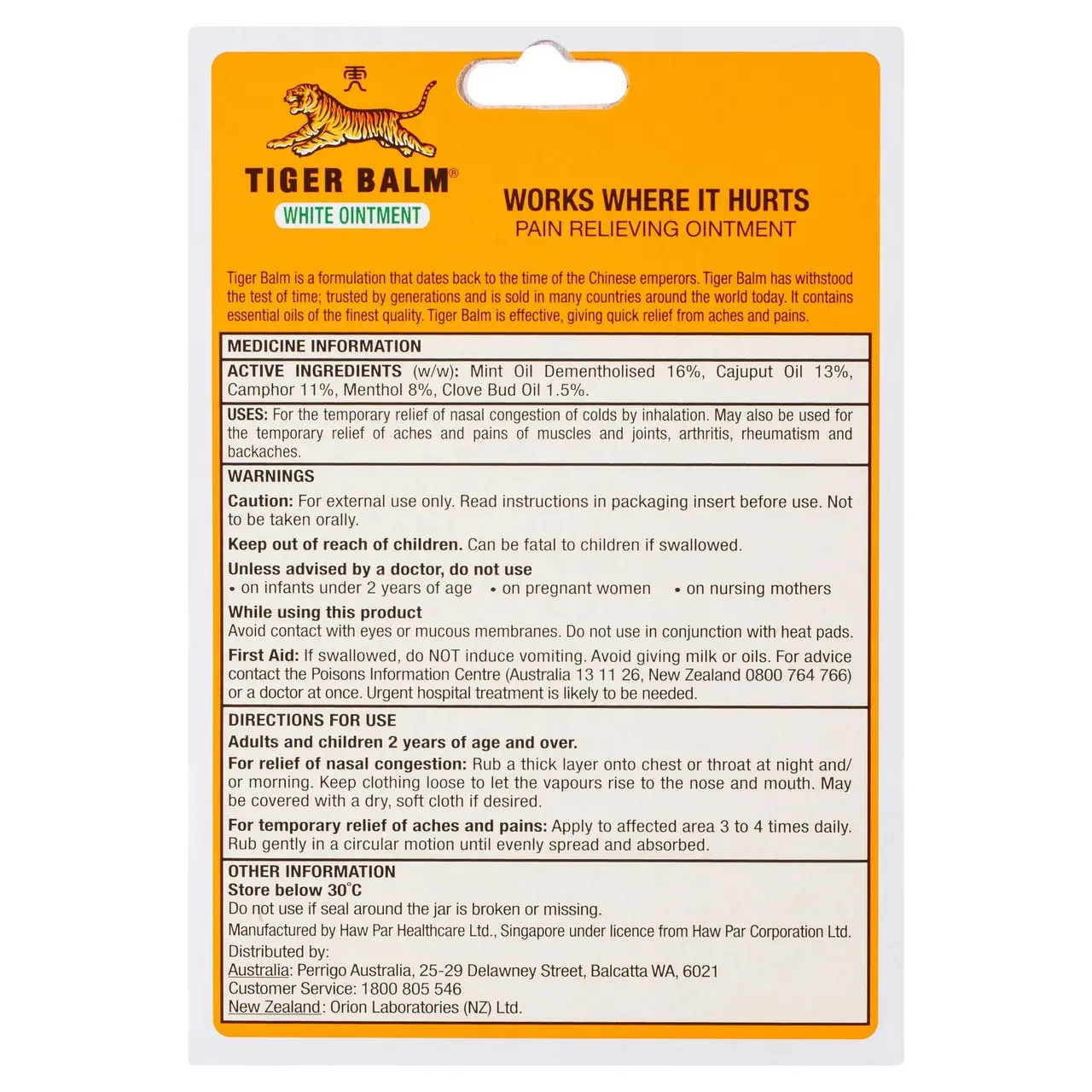 Tiger Balm White Ointment 18g