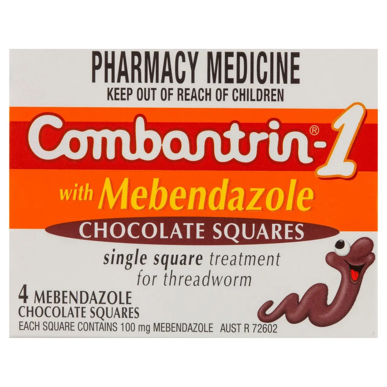 Combantrin-1 Threadworm Chocolate Squares 4 Pack