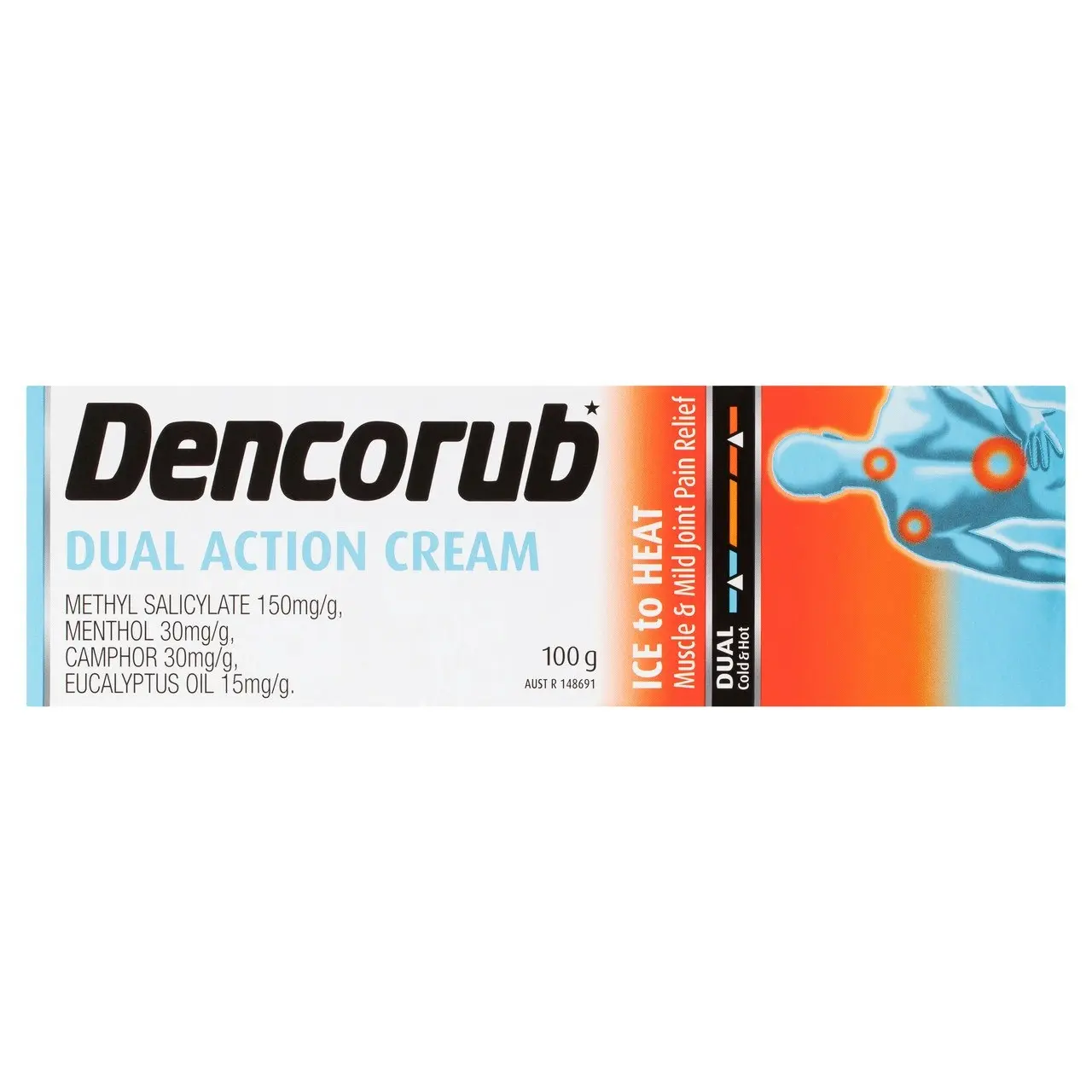 Dencorub Dual Action Pain Relieving Cream 100g