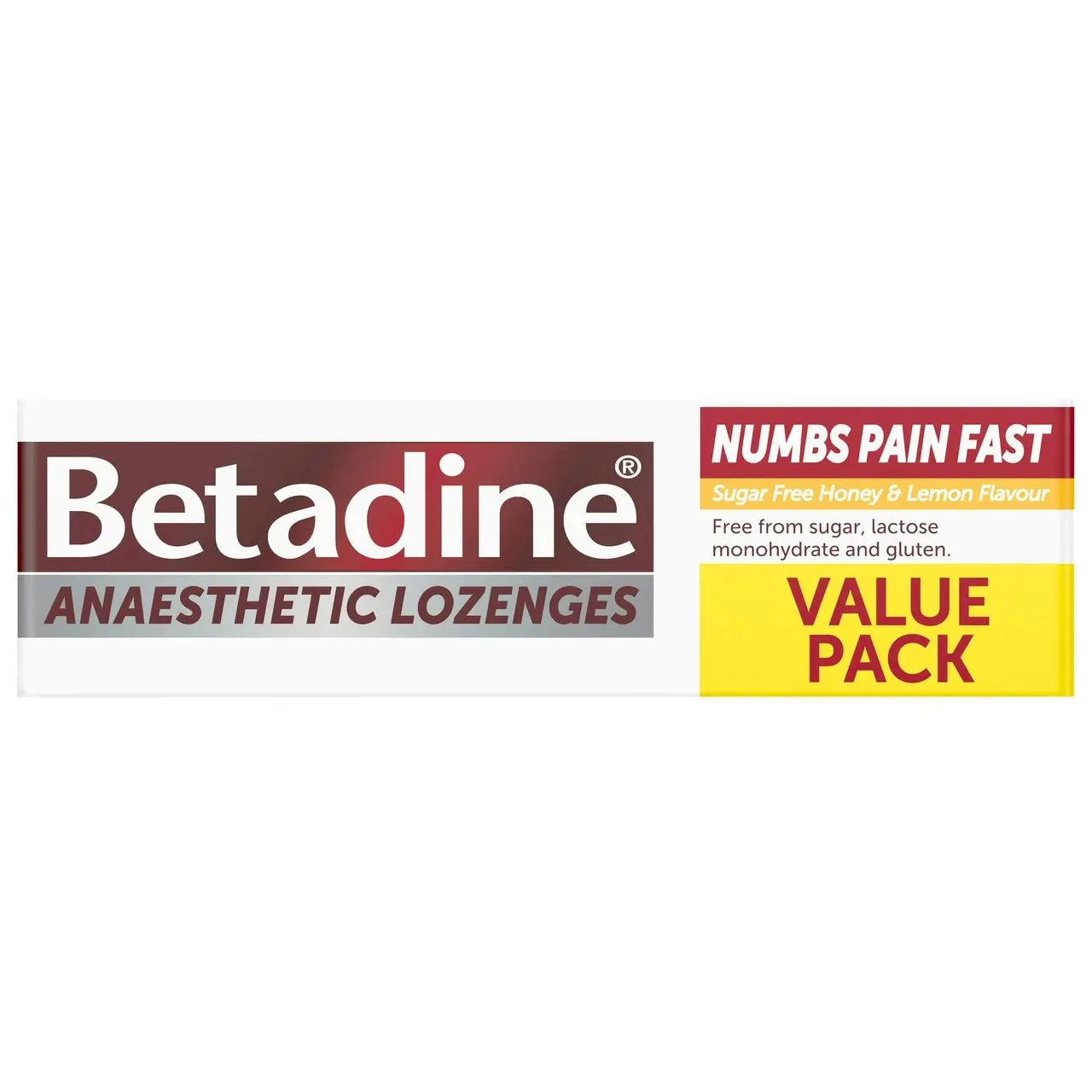 Betadine Sore Throat Anaesthetic Lozenges Honey & Lemon 36 Pack