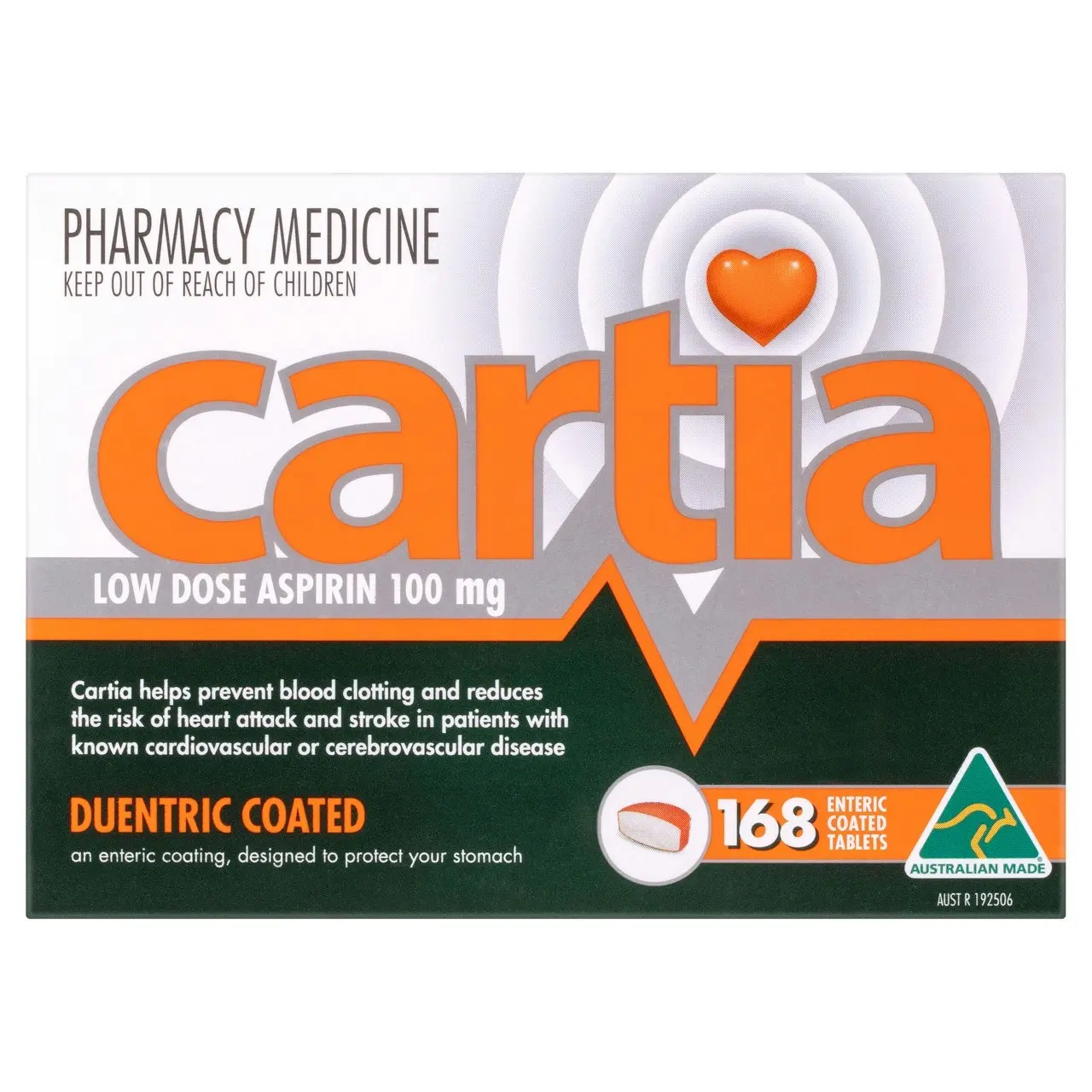 Cartia 100mg 168 Tablets