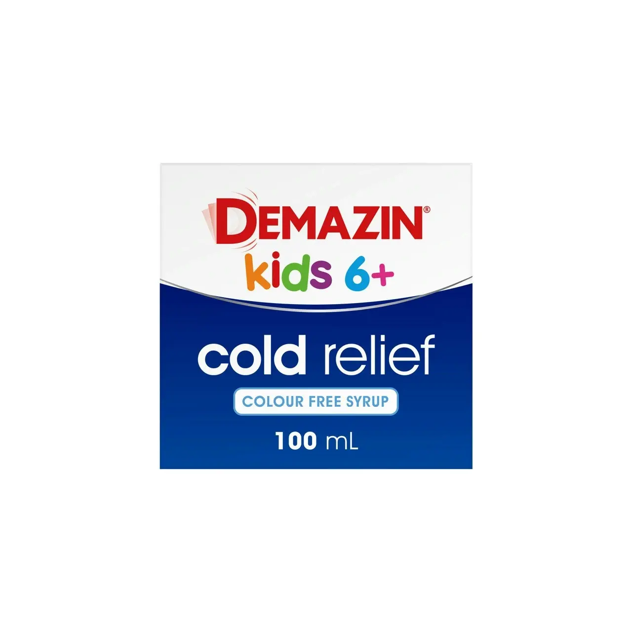 Demazin Kids 6+ Cold Relief Colour Free Syrup 100mL